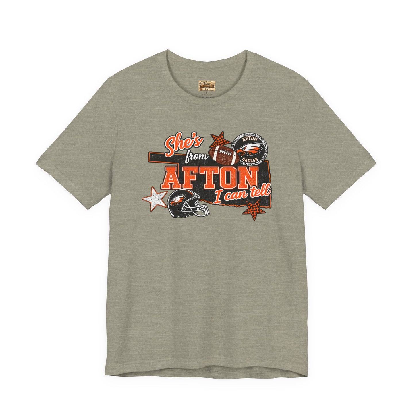 Afton Football Town Retro Graphic Tee — "Shes from Afton I can too"