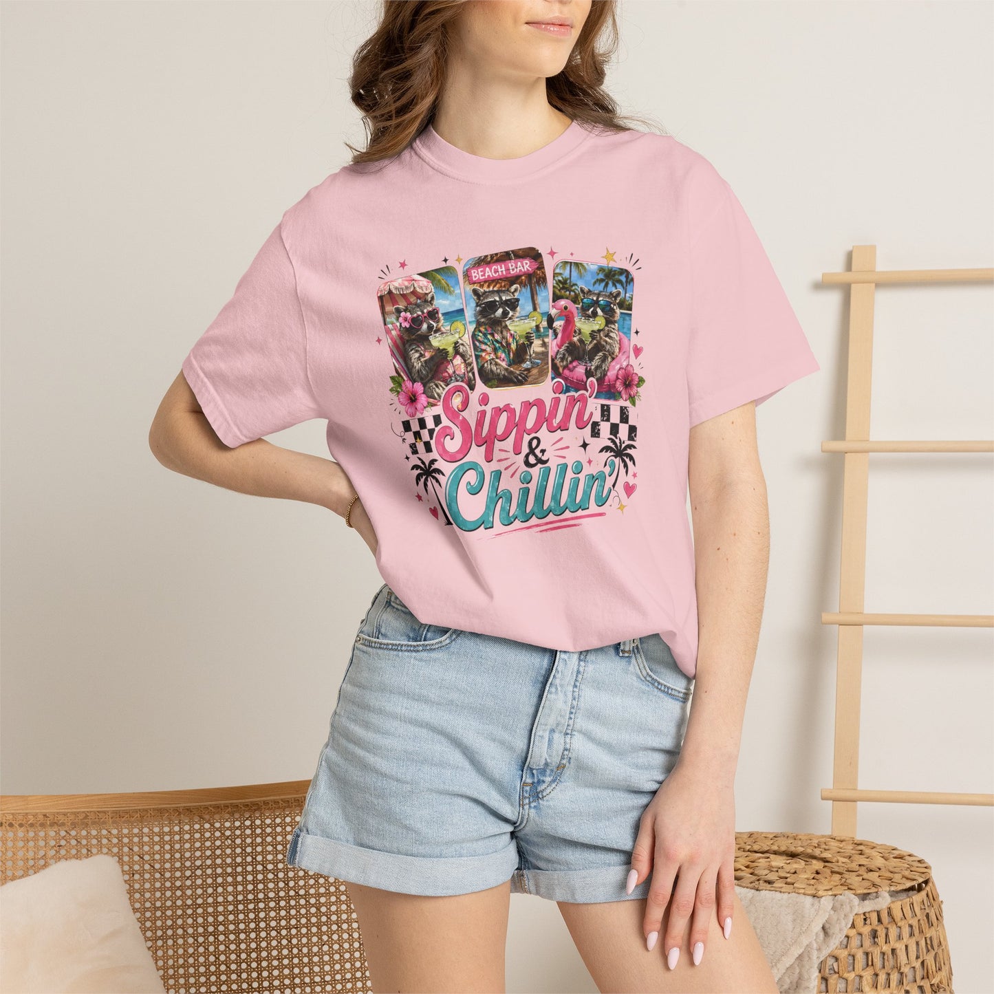 Sippin' & Chillin' T-Shirt — Retro Tropical Drink Graphic Tee