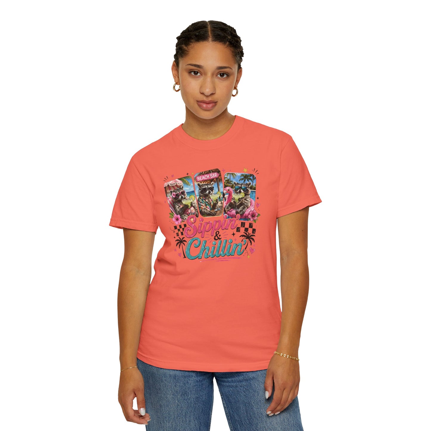 Sippin' & Chillin' T-Shirt — Retro Tropical Drink Graphic Tee
