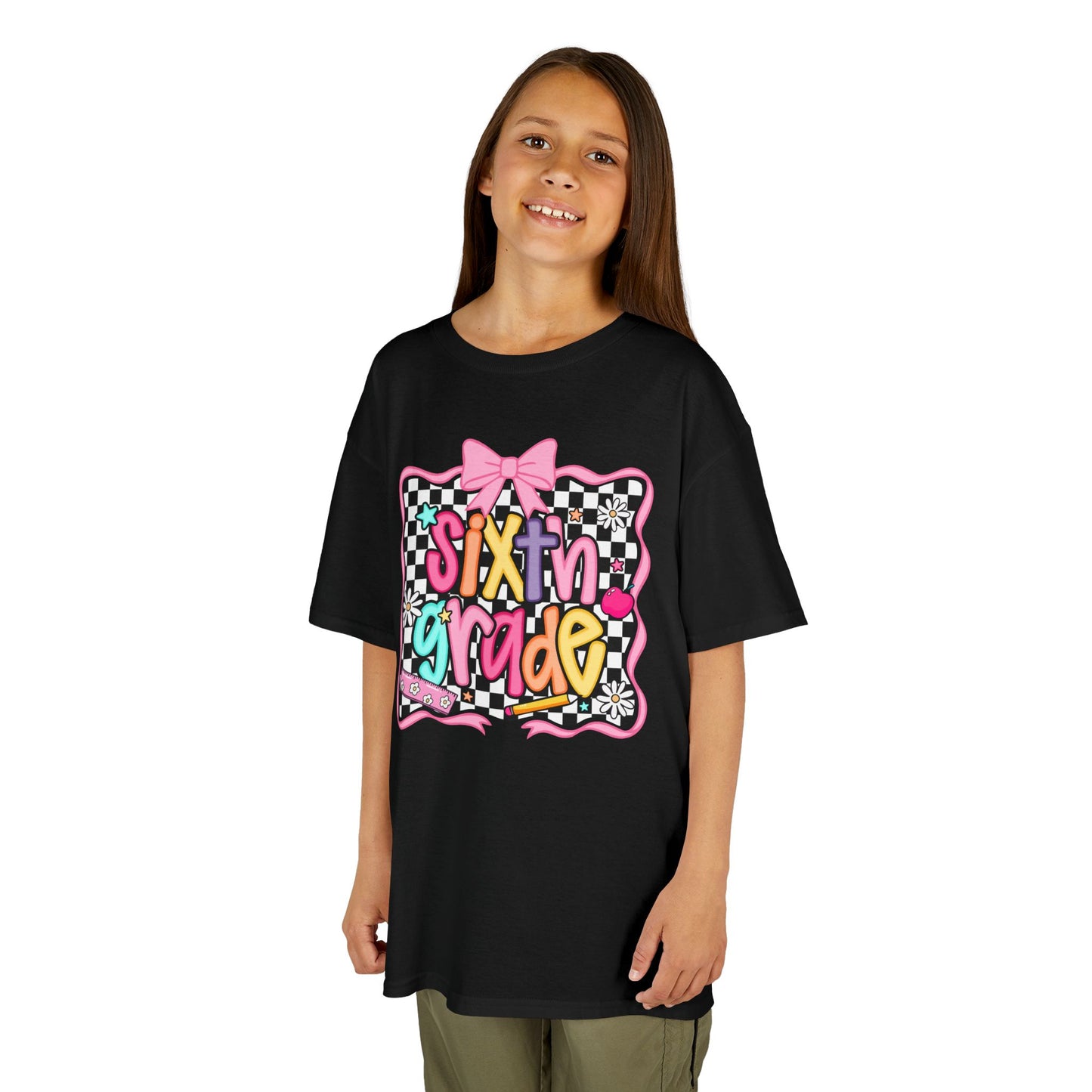 Sixth Grade Kids T‑Shirt - Colorful Checkerboard Back-to-School Tee