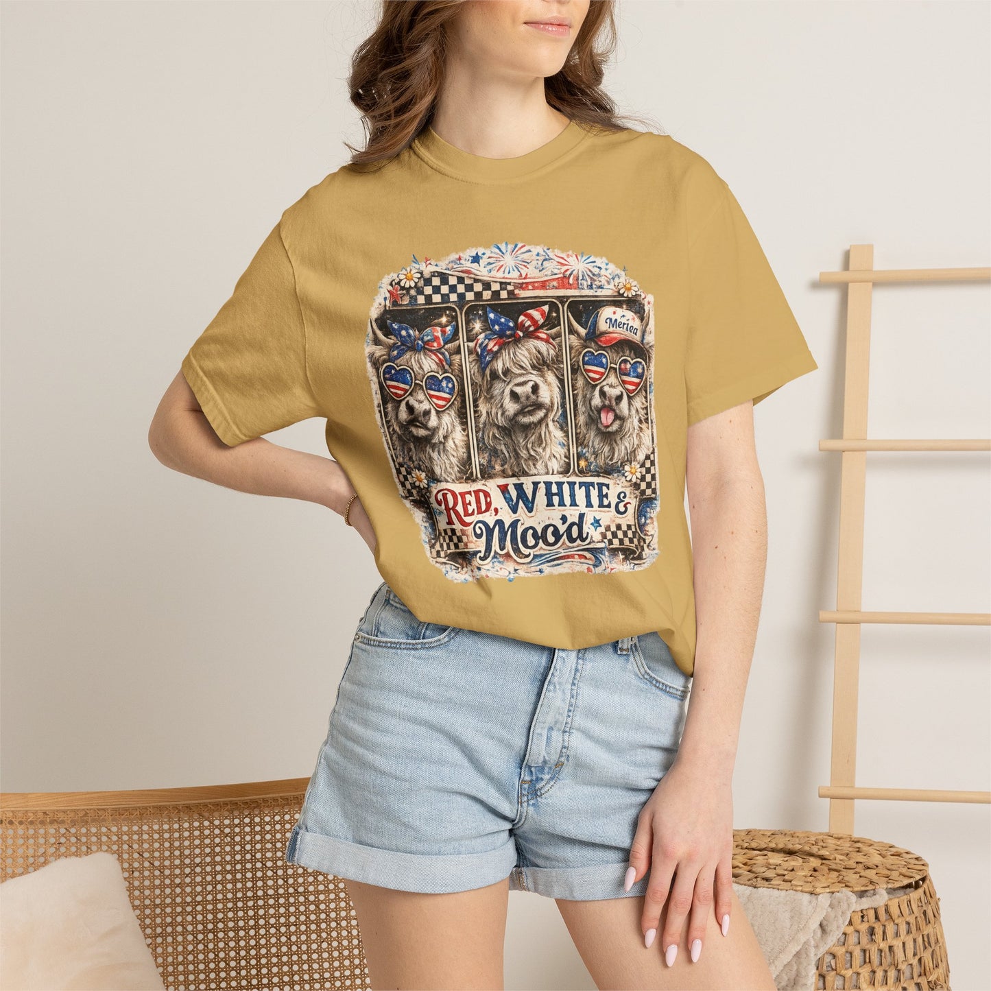 Patriotic Dogs "Red, White & Moo-d" T-Shirt