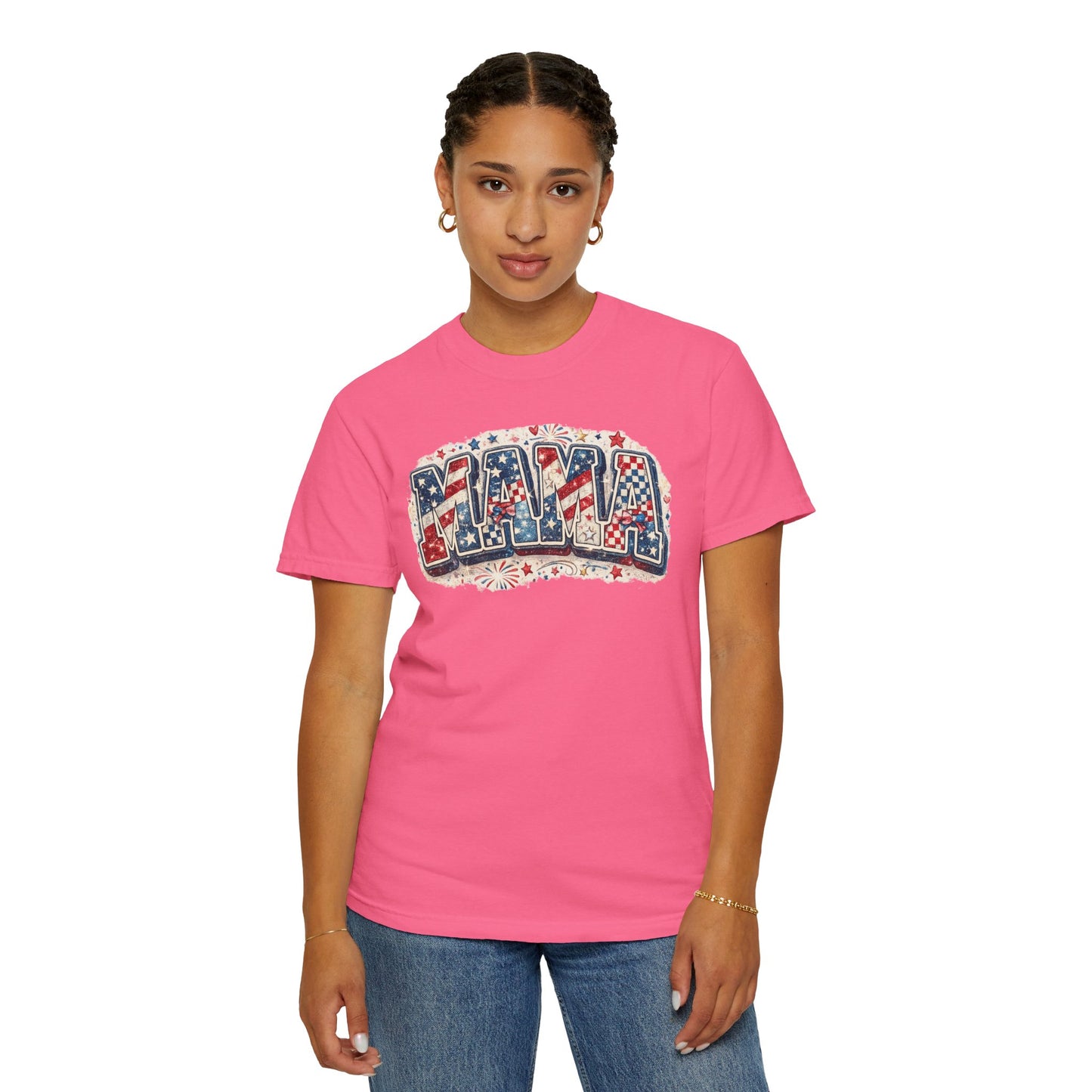 Mama Patriotic T-Shirt — Red White Blue Americana Graphic Tee