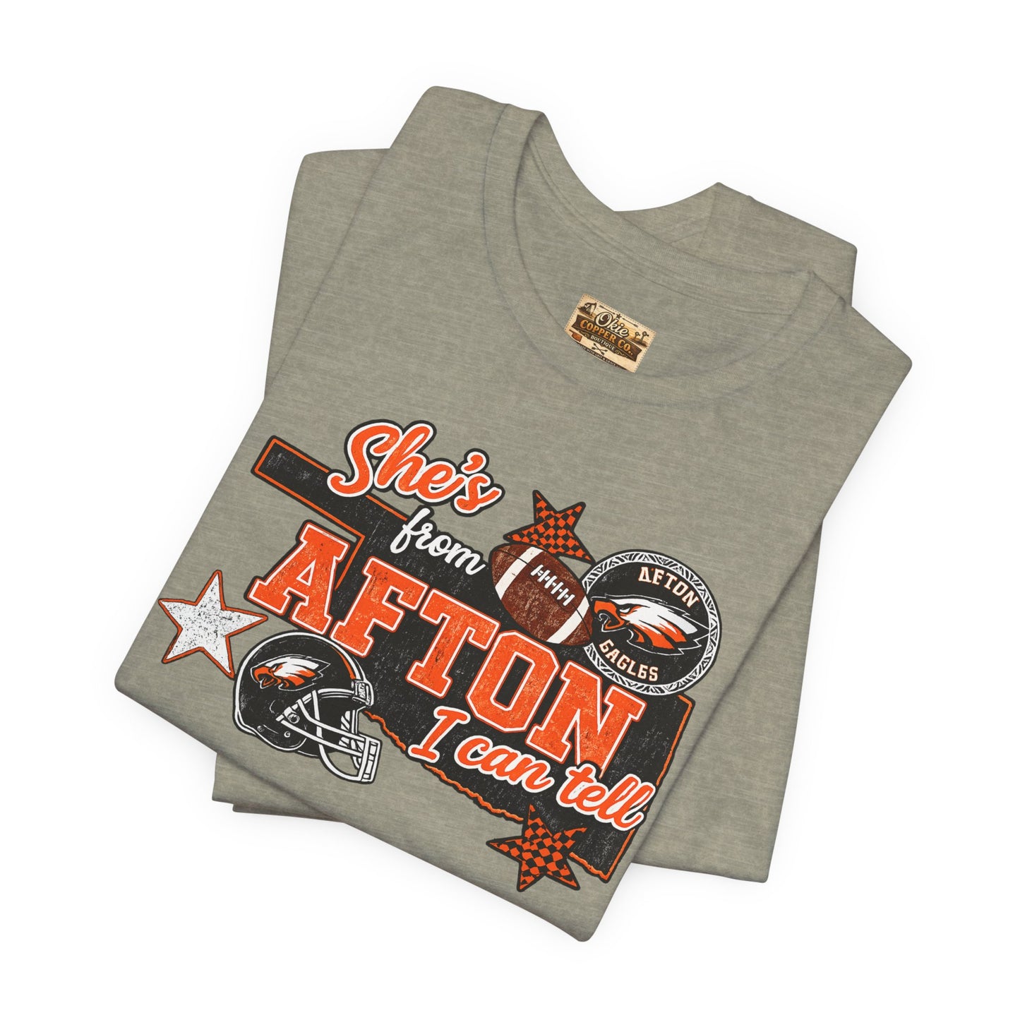 Afton Football Town Retro Graphic Tee — "Shes from Afton I can too"