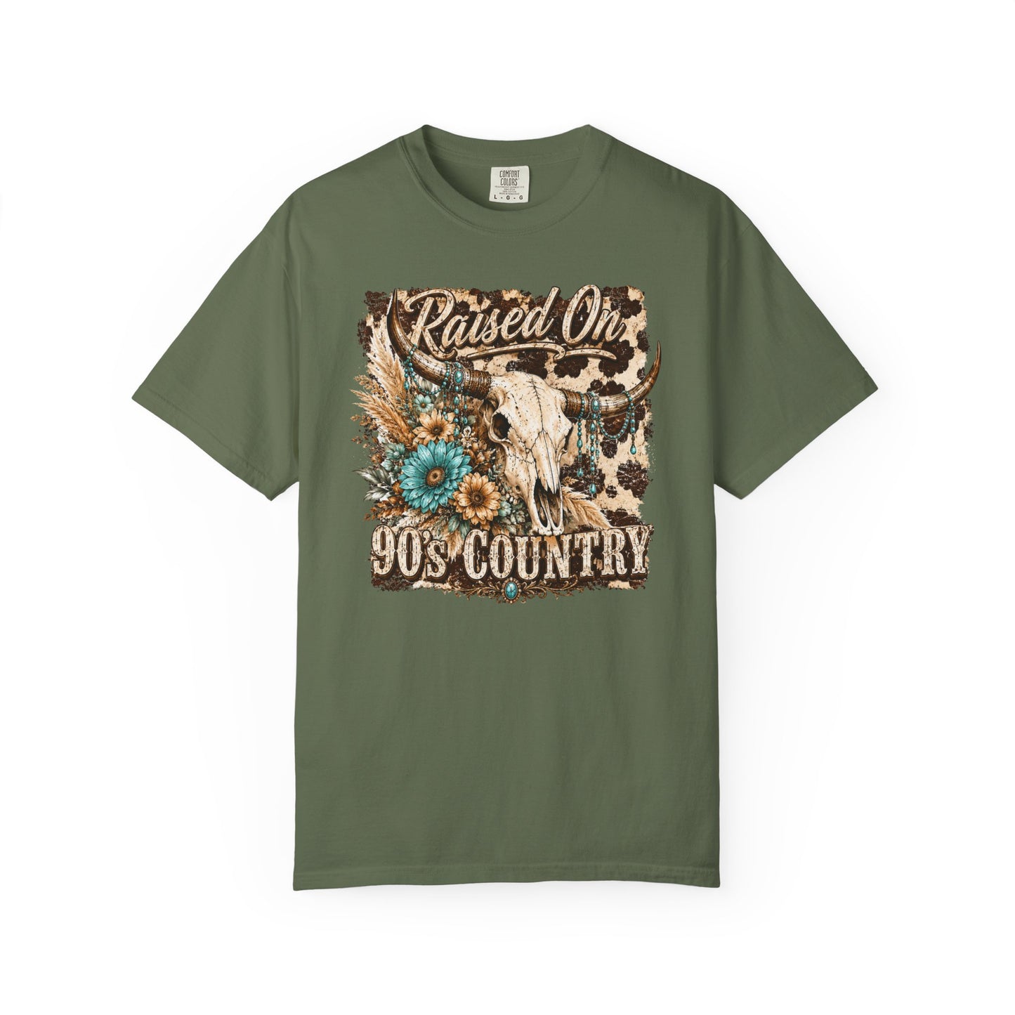 Raised On 90s Country T-Shirt — Vintage Cow Skull Western Tee