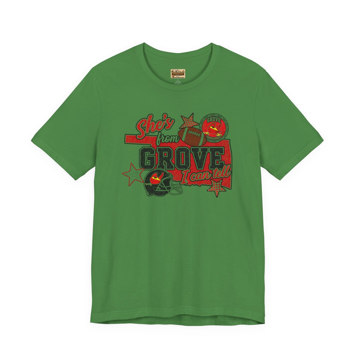 She's From Grove I Can Tell T-Shirt — Grove Football Fan Tee