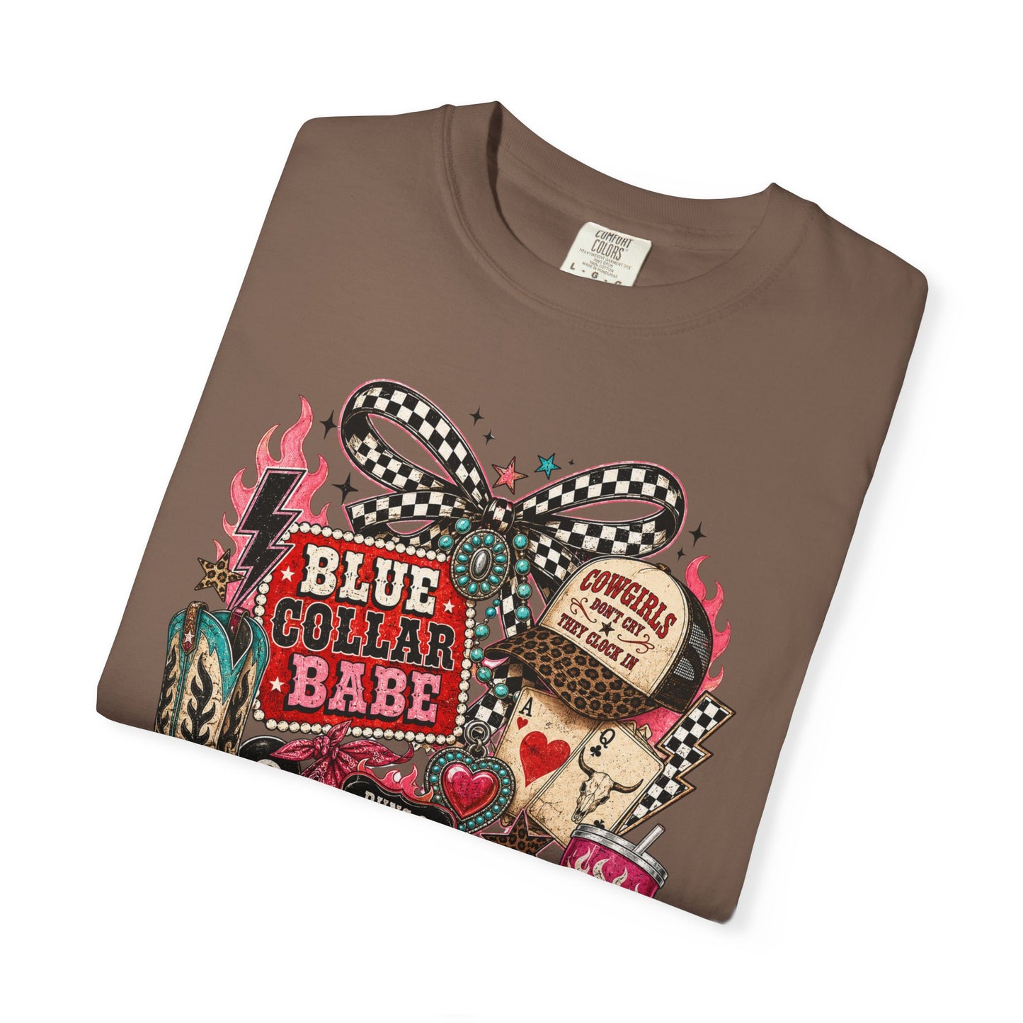 Blue Collar Babe T-Shirt — Retro Cowgirl Graphic Tee