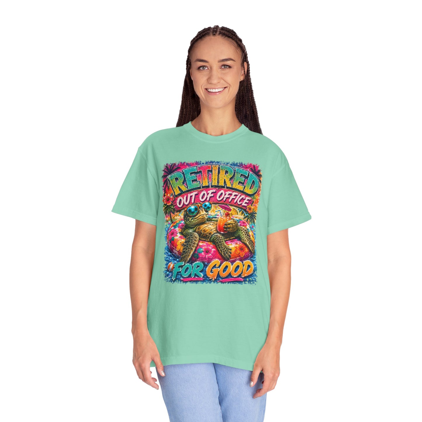 Retired Out of Office For Good T-Shirt — Funny Retirement Turtle Tee