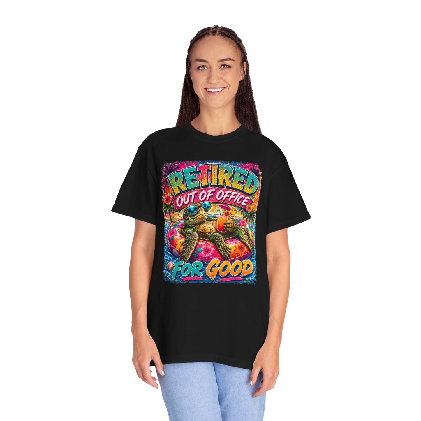 Retired Out of Office For Good T-Shirt — Funny Retirement Turtle Tee