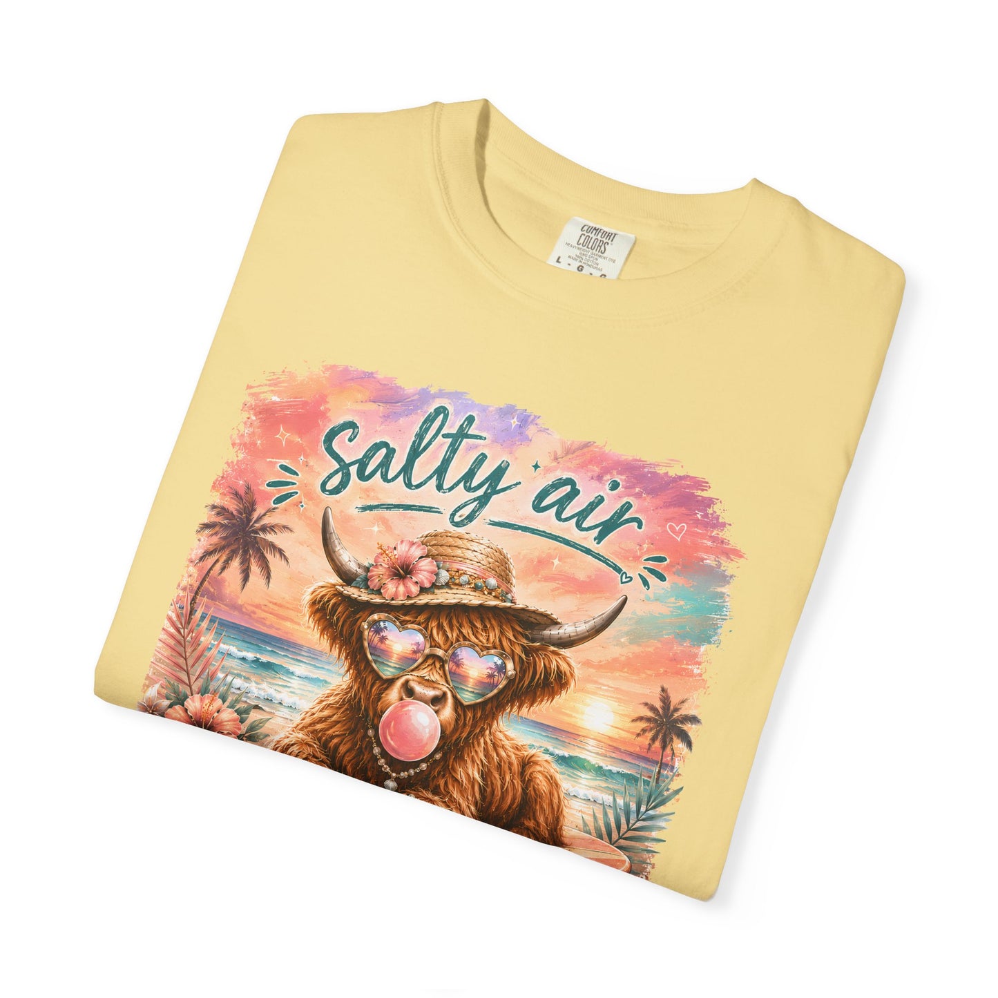 Salty Air "Don't Care" Beach Cow Graphic T-Shirt