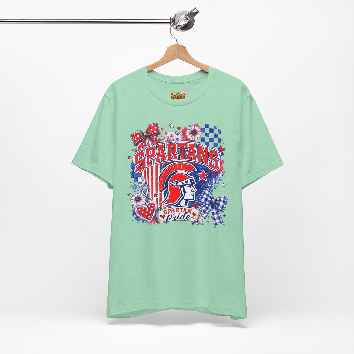 Spartans Pride Graphic Tee — Red, White & Blue School Spirit T-Shirt