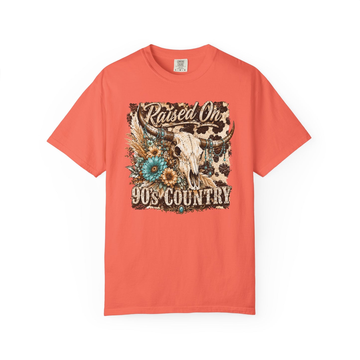 Raised On 90s Country T-Shirt — Vintage Cow Skull Western Tee