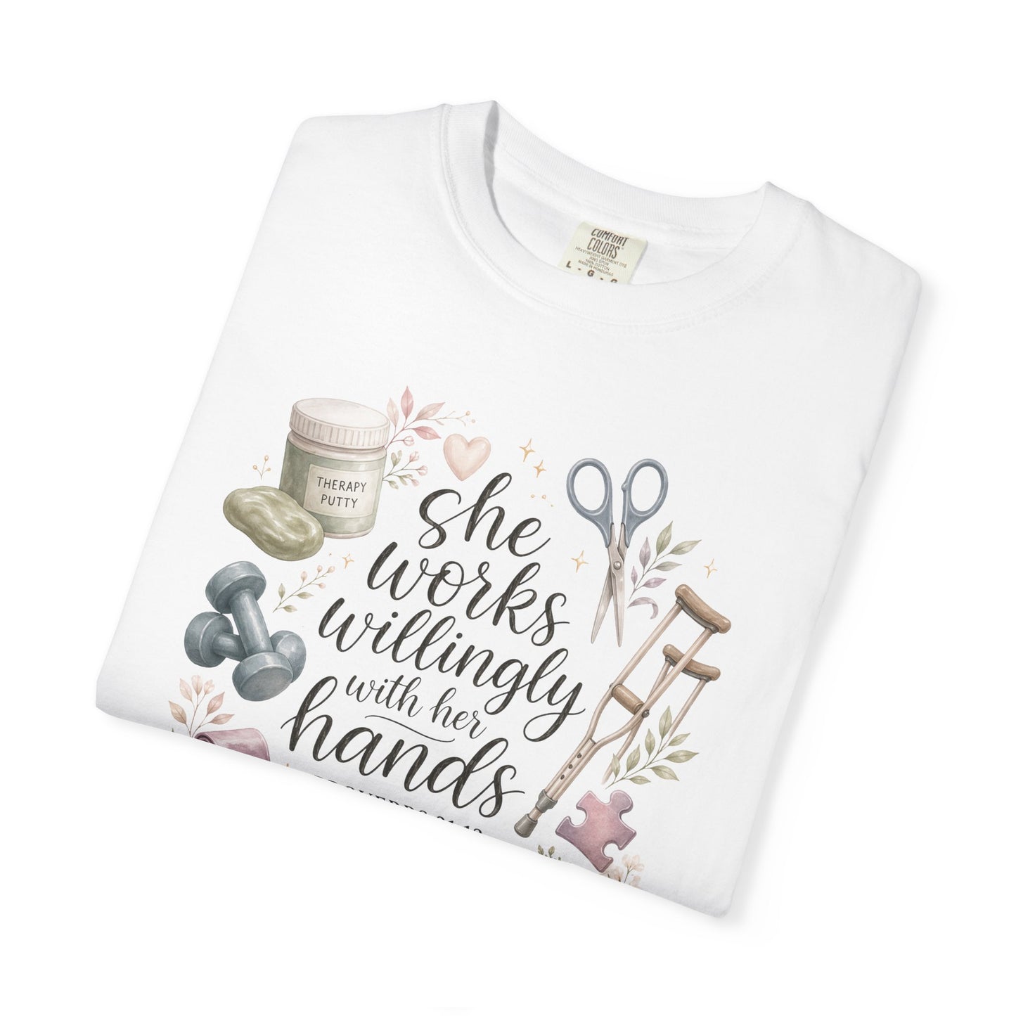 She Works Willingly With Her Hands T-Shirt — Christian Crafting Tee