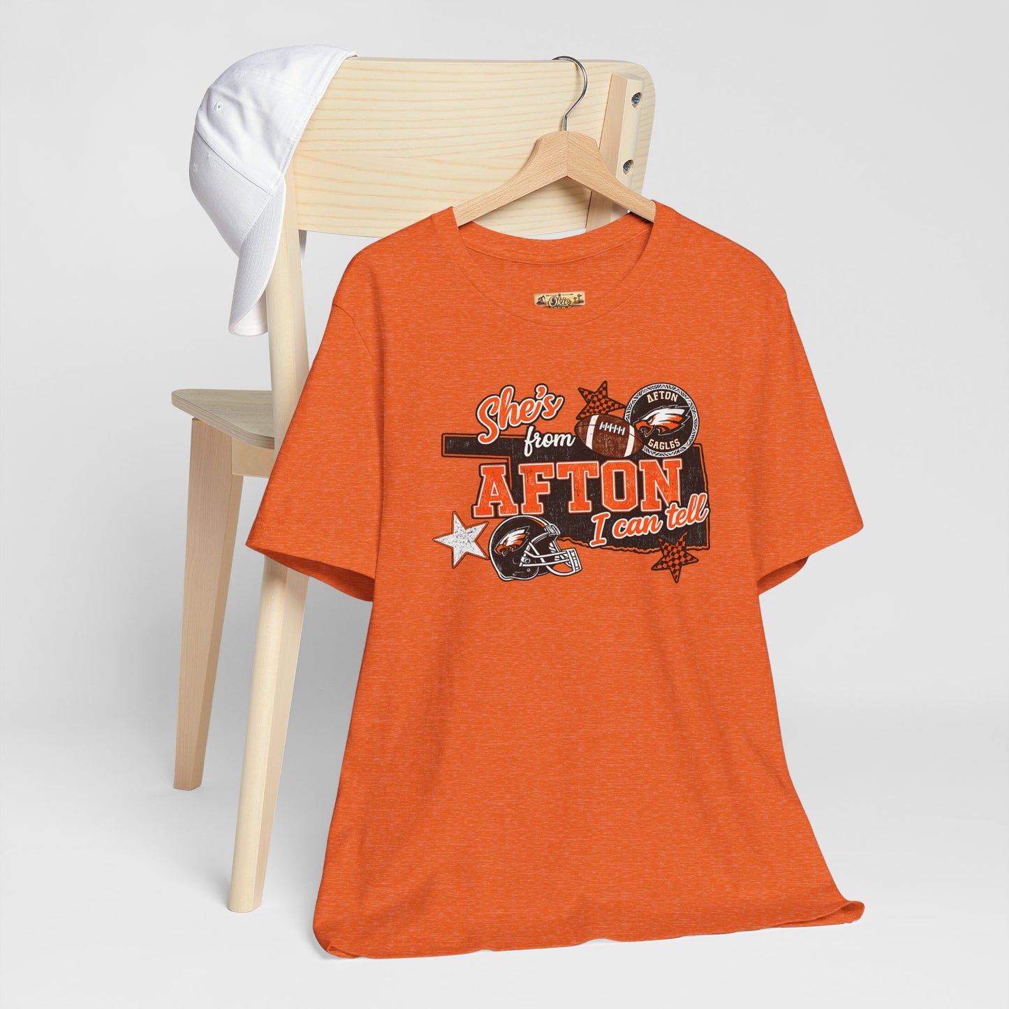 Afton Football Town Retro Graphic Tee — "Shes from Afton I can too"