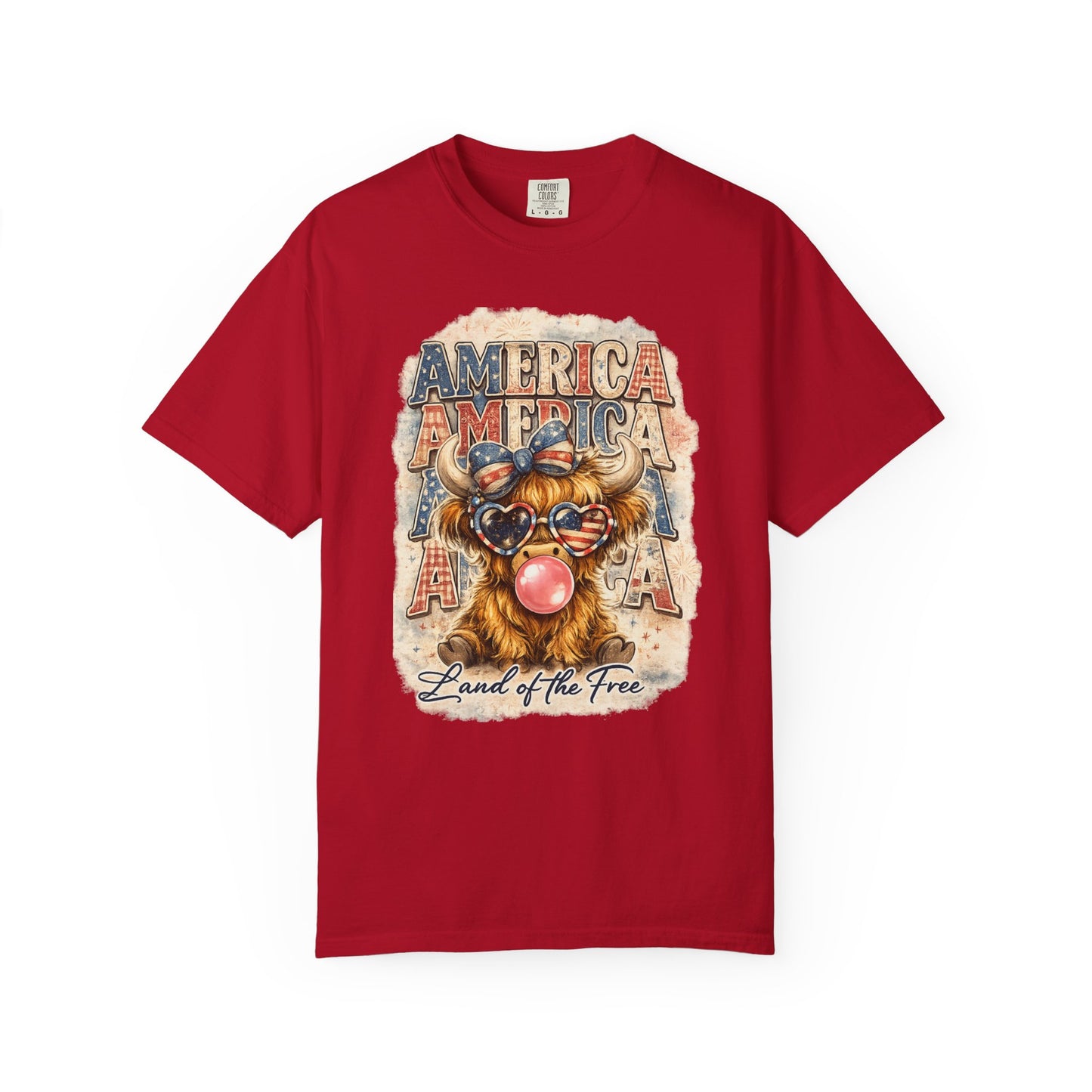 America Bulldog Graphic T-Shirt — "America" "Land of the Free" Patriotic Tee