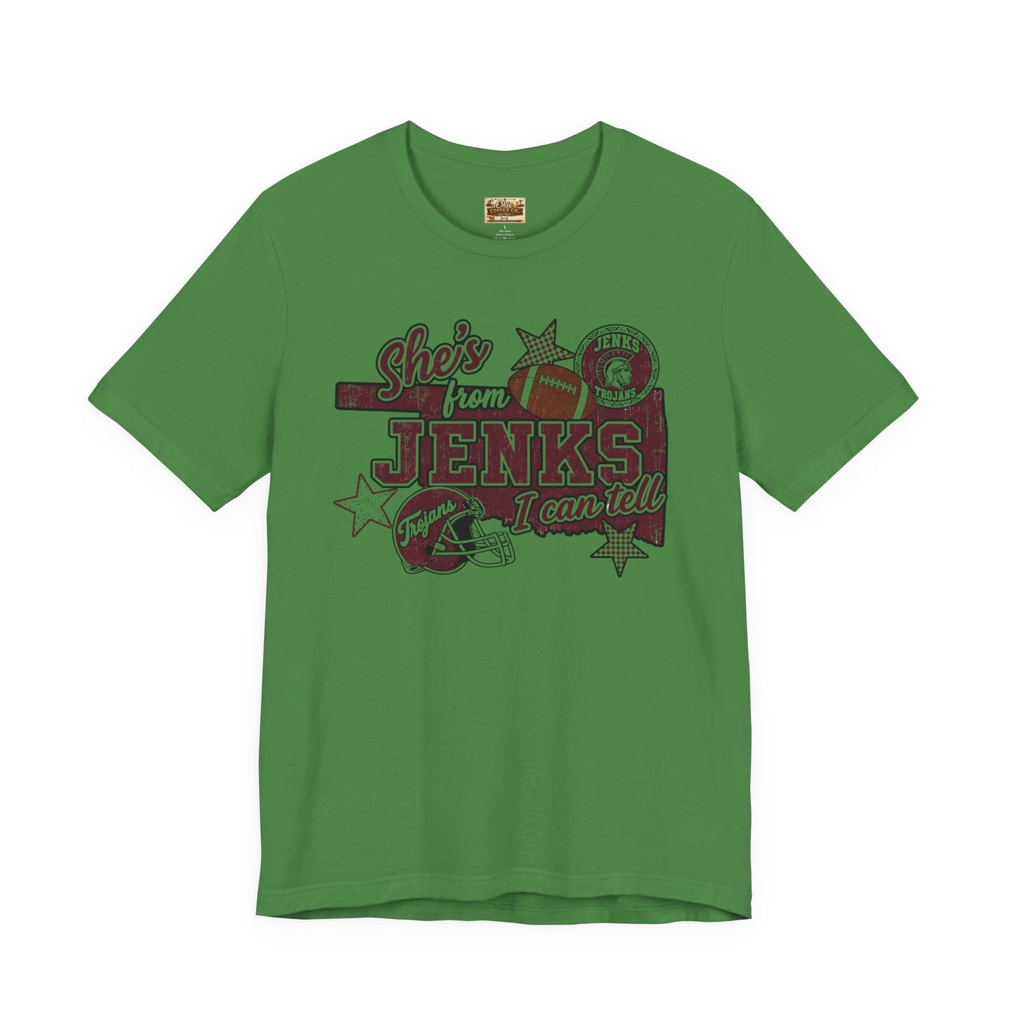 She's from Jenks Tee — Vintage High School Football Graphic T-Shirt