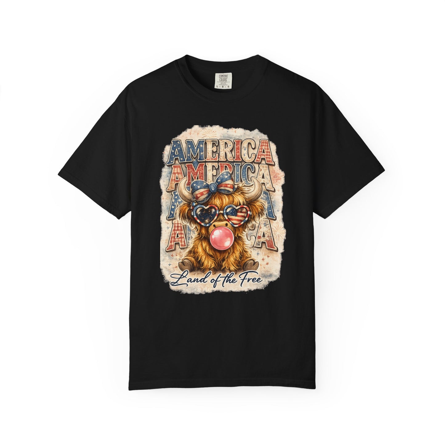 America Bulldog Graphic T-Shirt — "America" "Land of the Free" Patriotic Tee