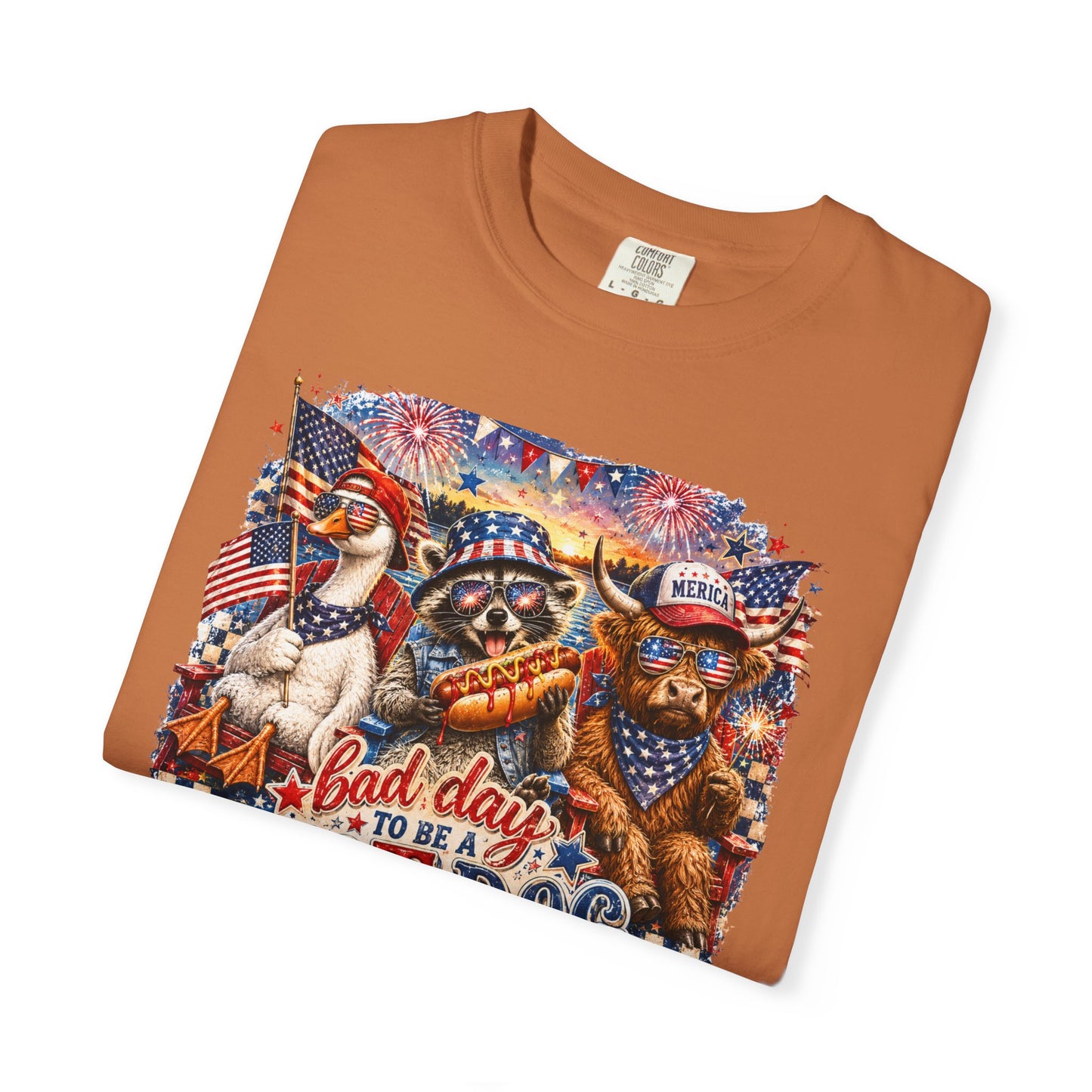 Patriotic 'Born to Be a Hot Dog' Graphic T-Shirt