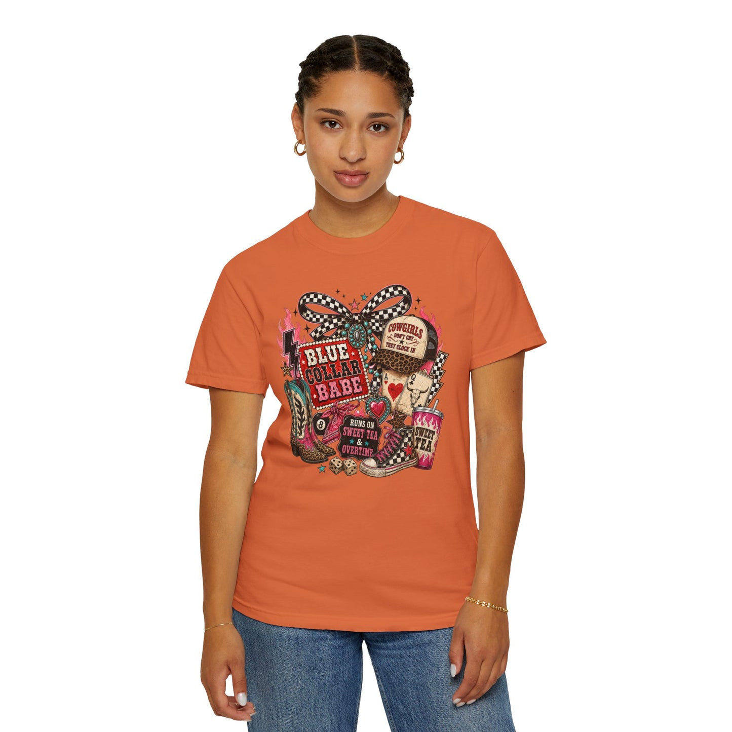 Blue Collar Babe T-Shirt — Retro Cowgirl Graphic Tee