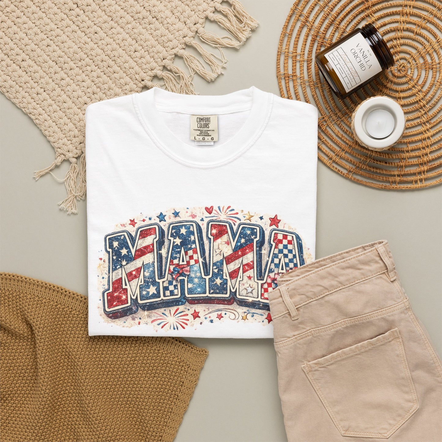 Mama Patriotic T-Shirt — Red White Blue Americana Graphic Tee