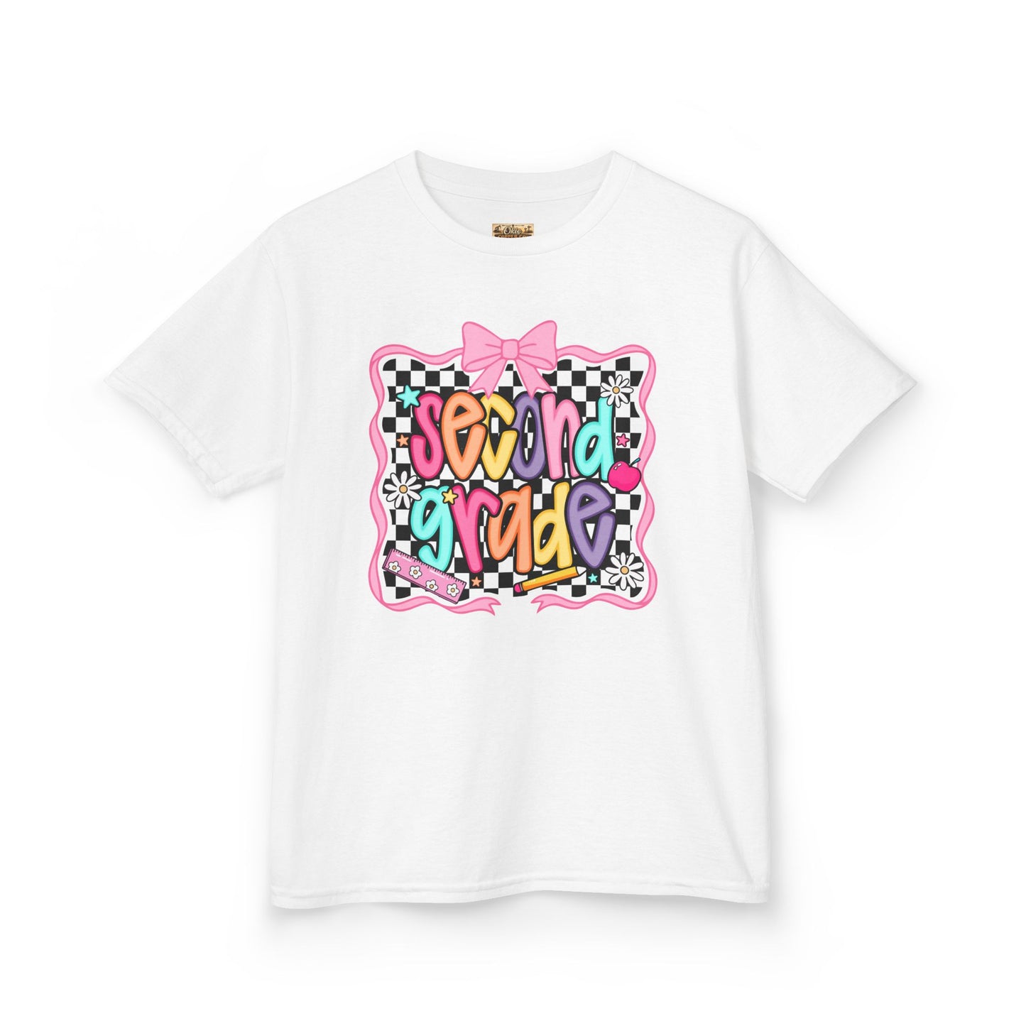 Second Grade Kids Tee — Colorful Back-to-School Cute Bow Design