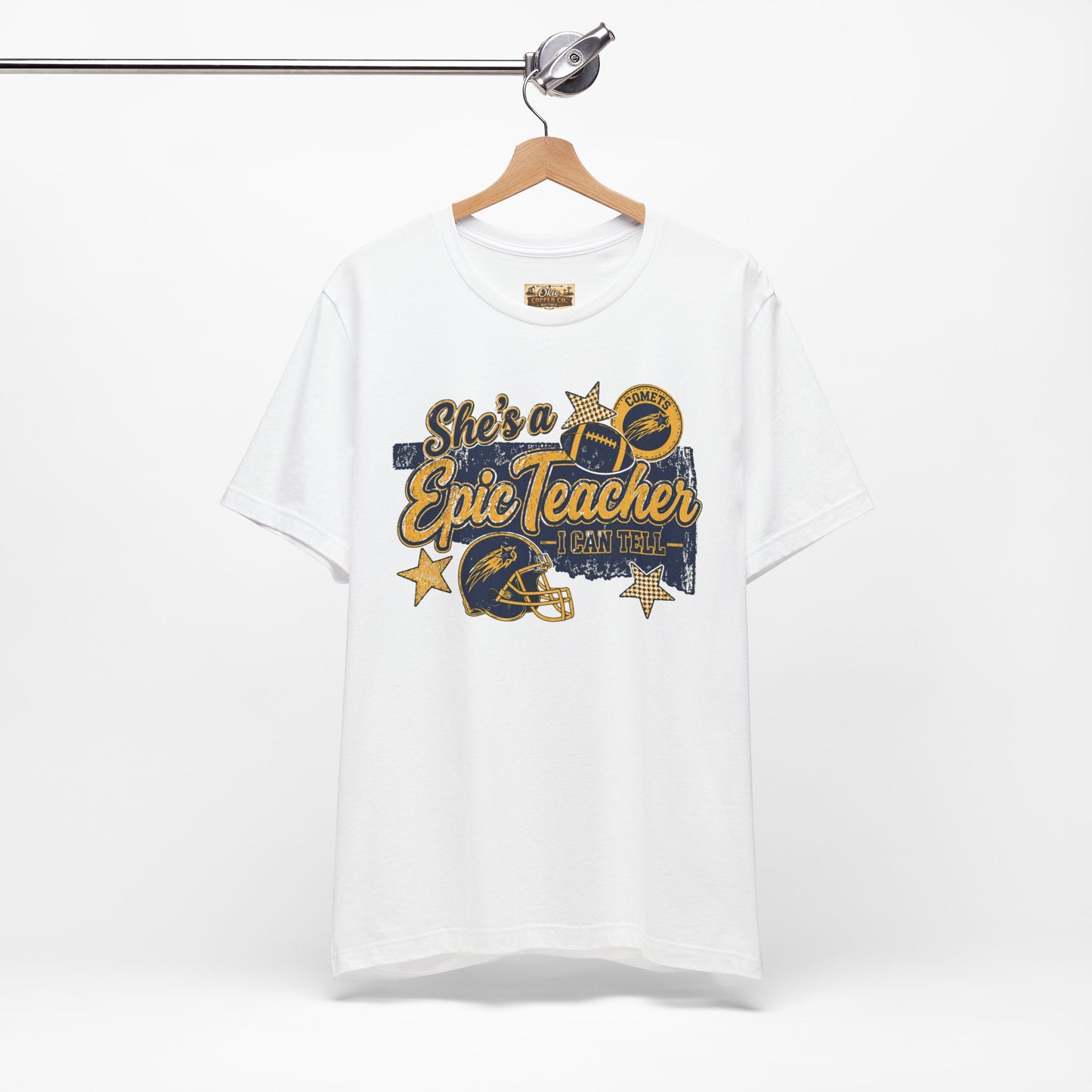 Epic Teacher Football T-Shirt — "She's a Epic Teacher" Coach & School Spirit Tee