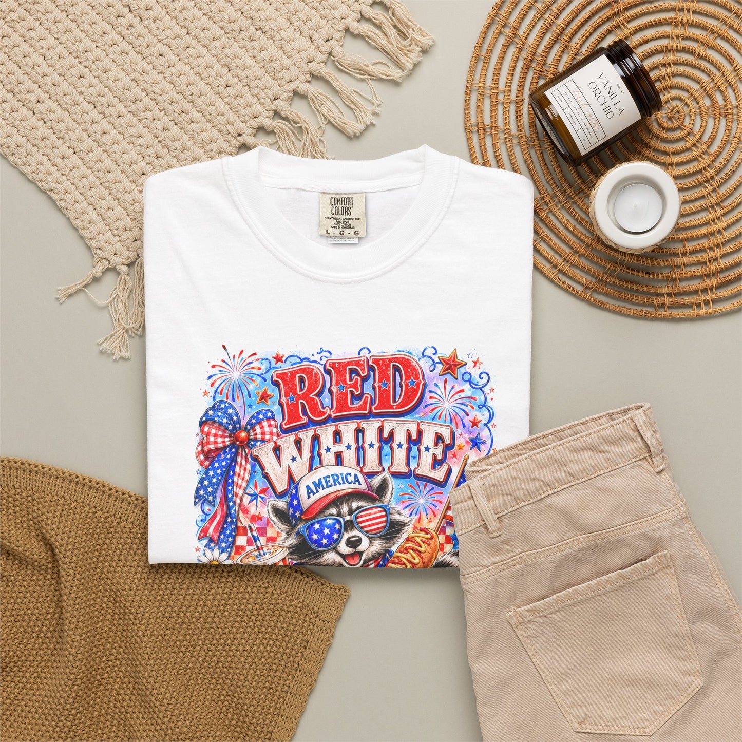 Patriotic "Red White Feral" Graphic T-Shirt