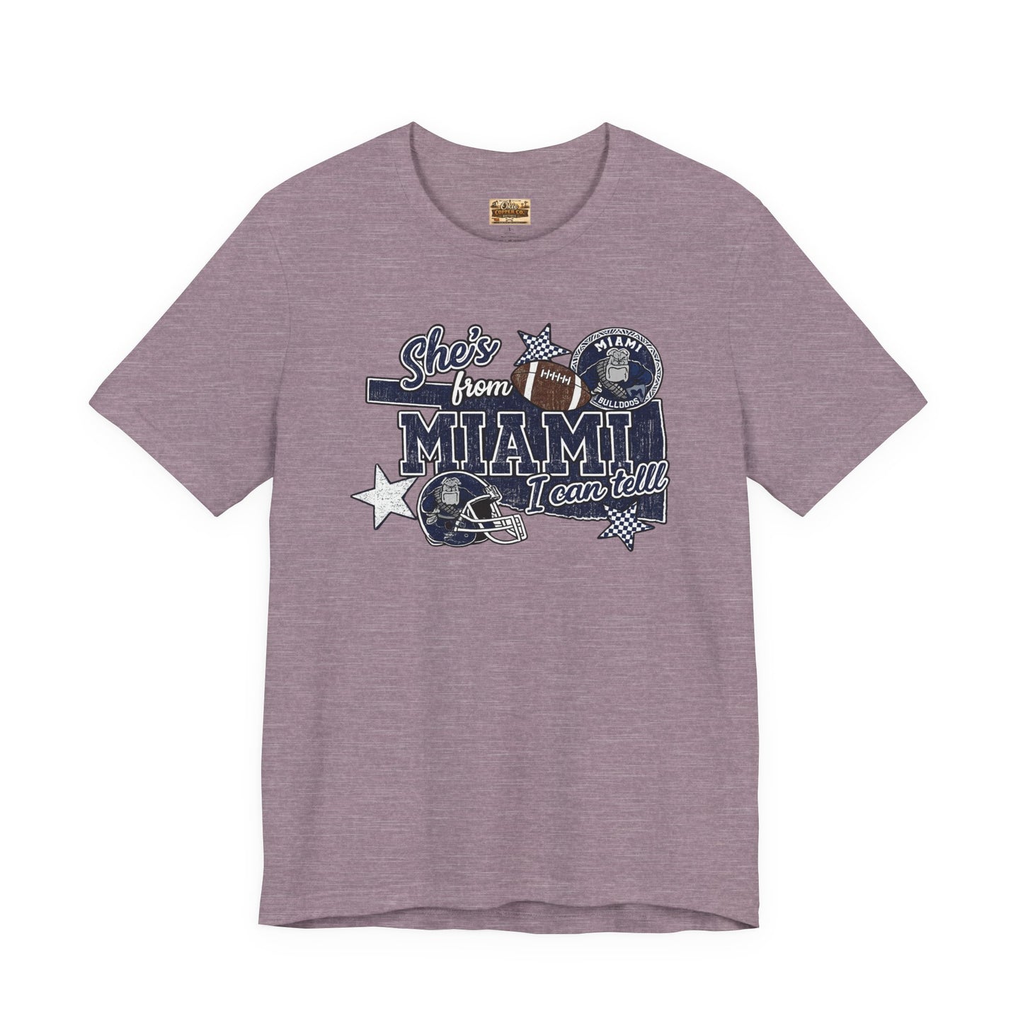 She's From Miami Graphic Tee — Retro Football Fan Shirt