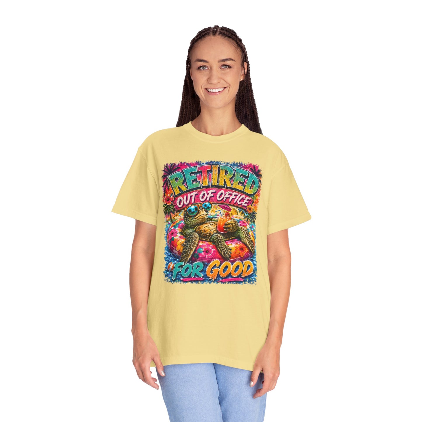 Retired Out of Office For Good T-Shirt — Funny Retirement Turtle Tee