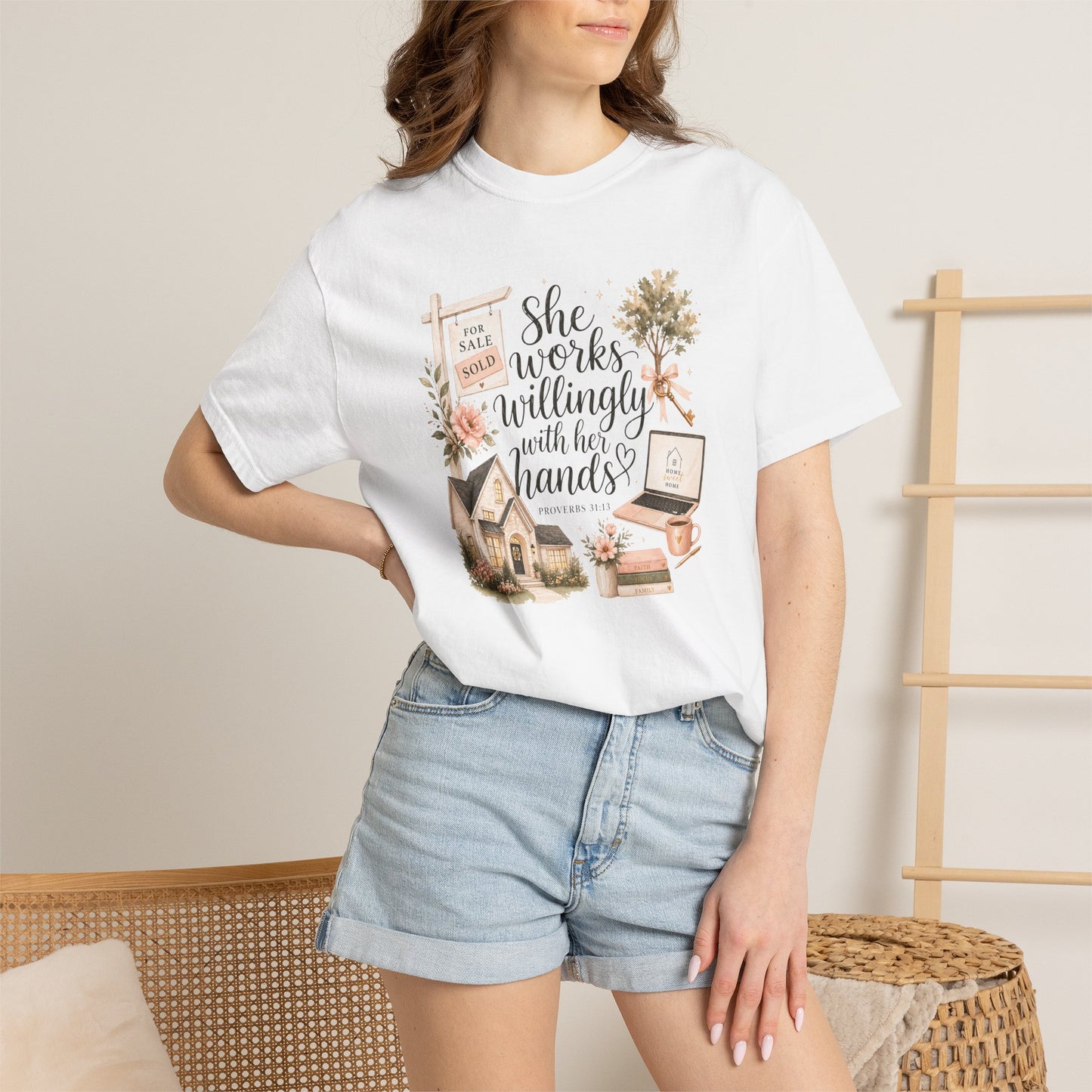 She Works Willingly With Her Hands T-Shirt — Realtor Graphic Tee