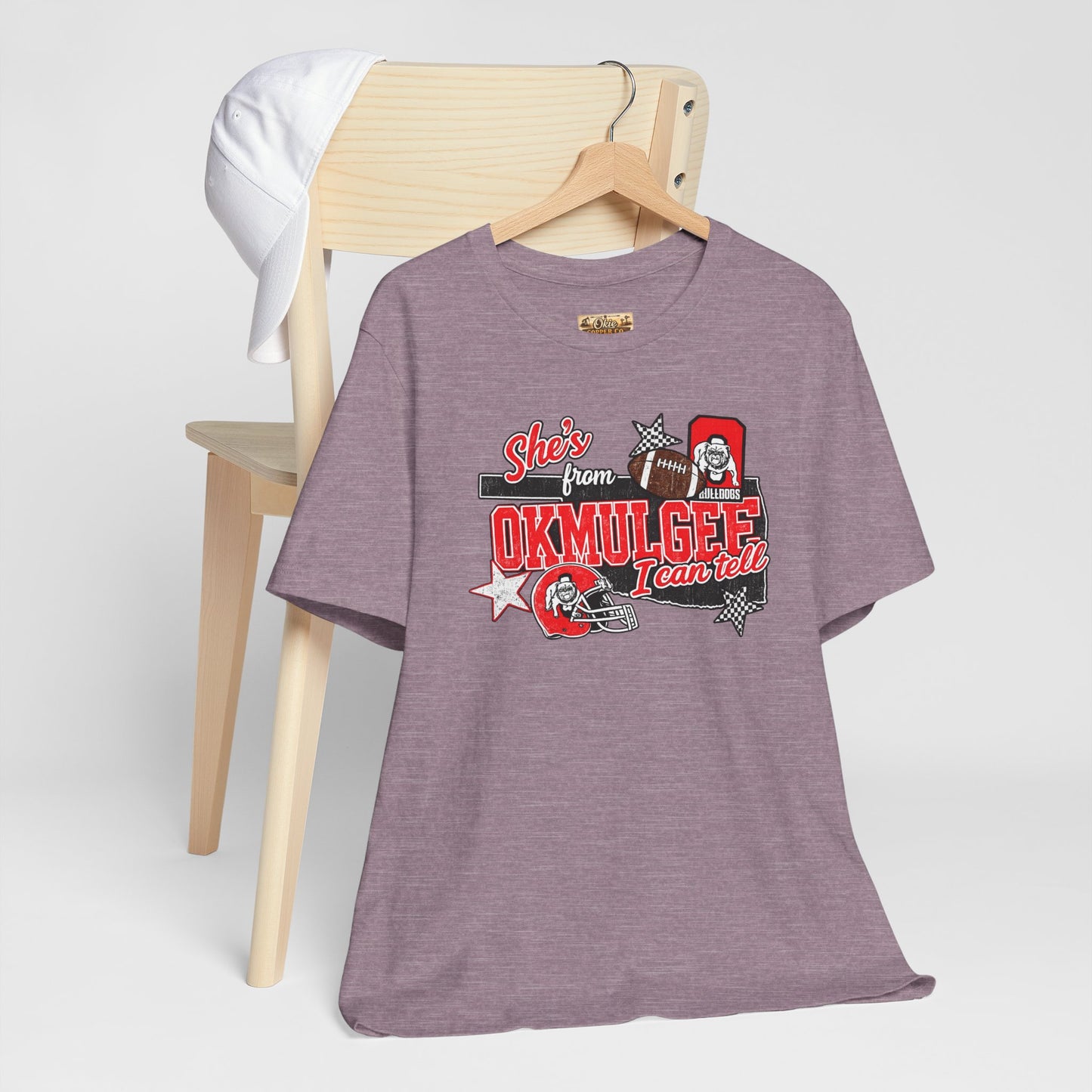 Okmulgee Cardinals Football Tee — She’s From Okmulgee Design