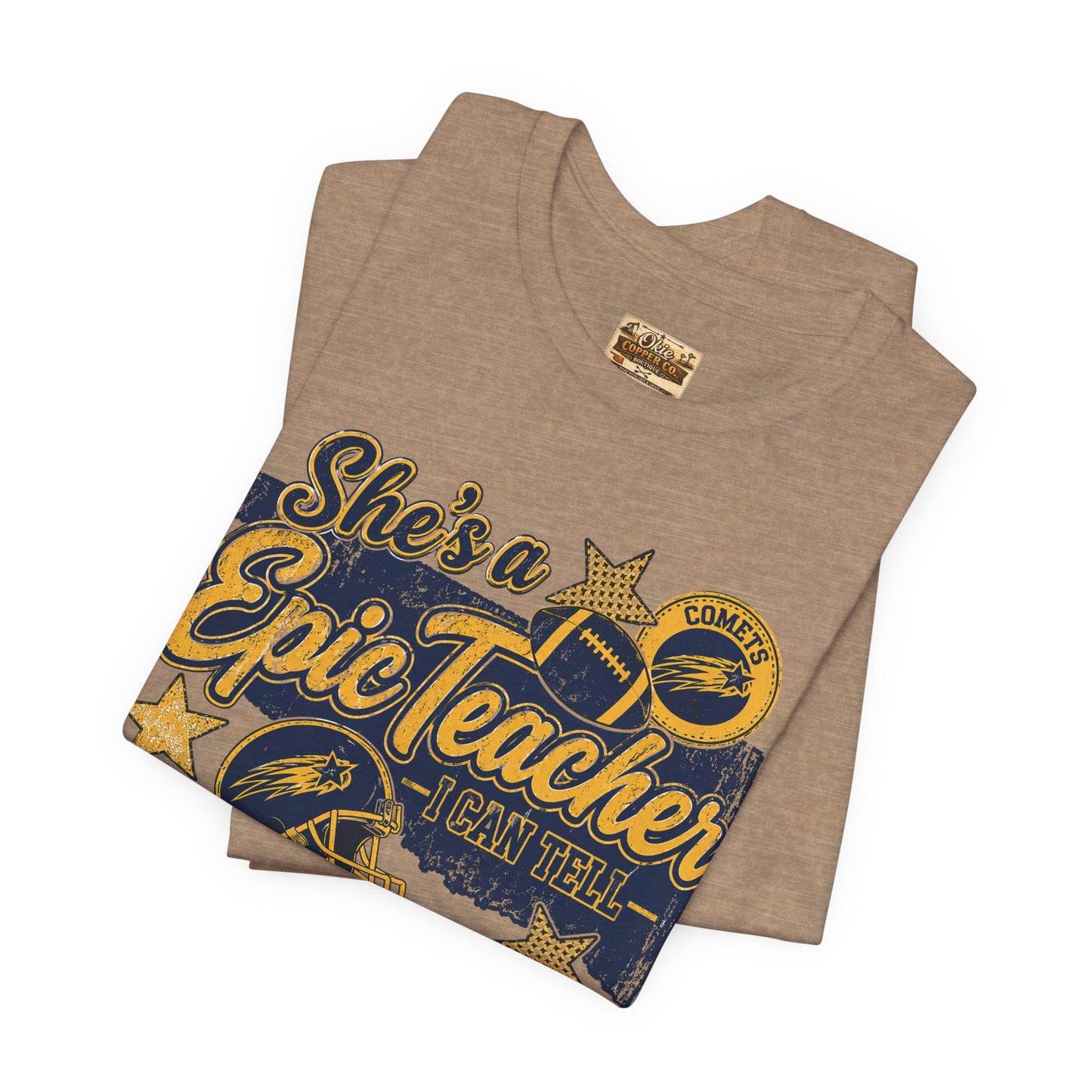 Epic Teacher Football T-Shirt — "She's a Epic Teacher" Coach & School Spirit Tee