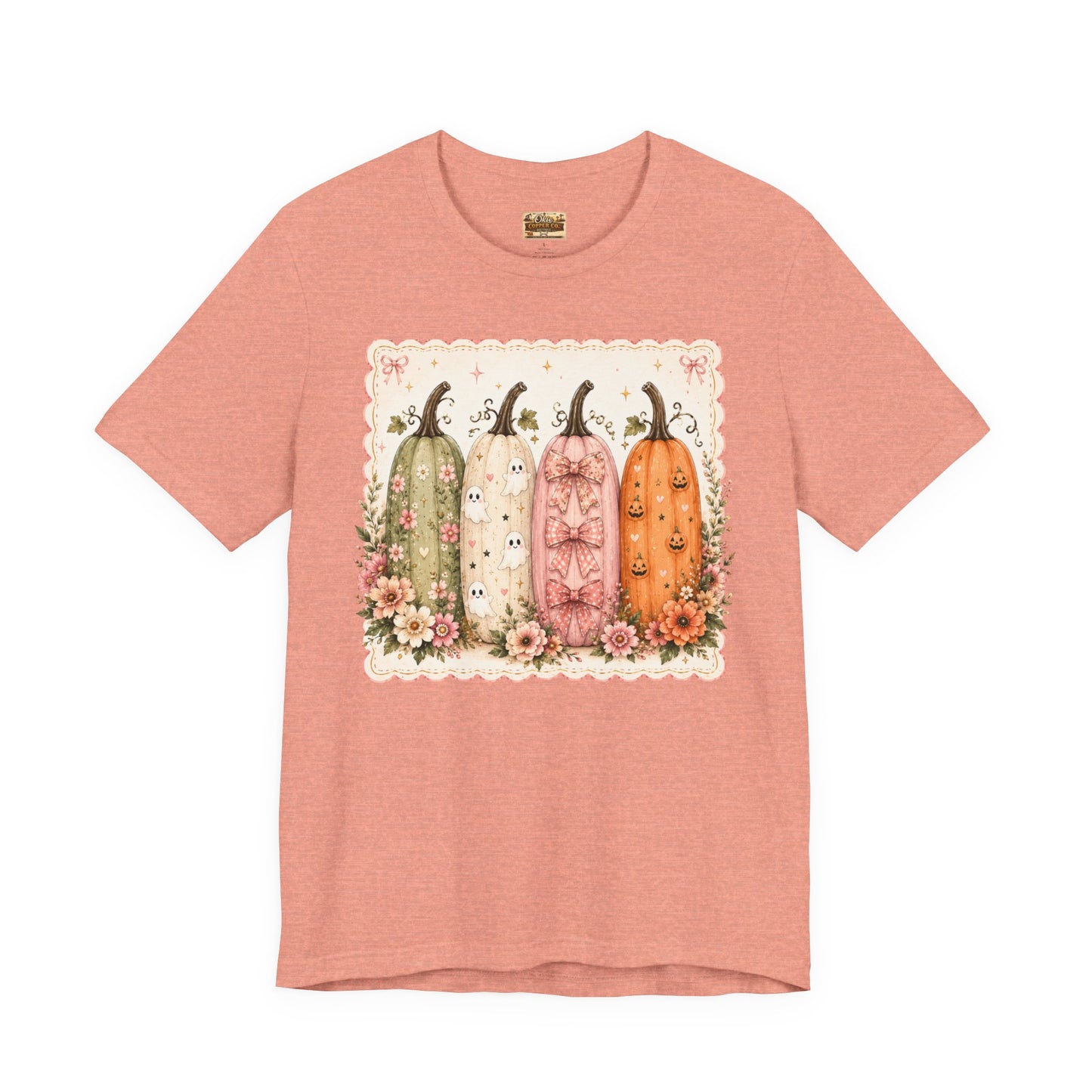 Vintage Floral Pumpkin Tee — Autumn Harvest Graphic T-Shirt