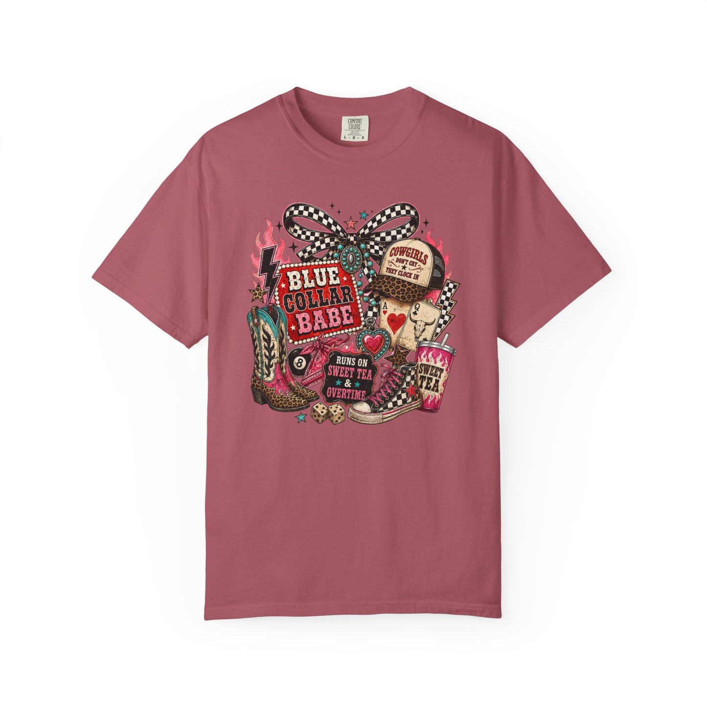 Blue Collar Babe T-Shirt — Retro Cowgirl Graphic Tee