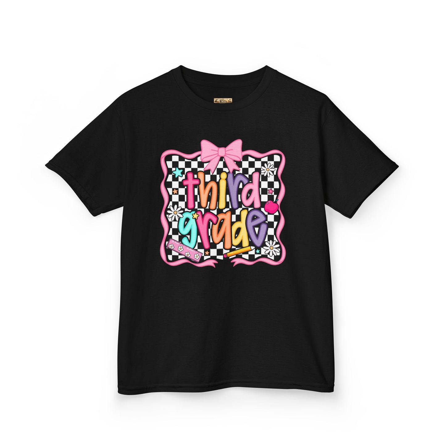 Third Grade Kids T-Shirt — Colorful Back-to-School Tee with Bow
