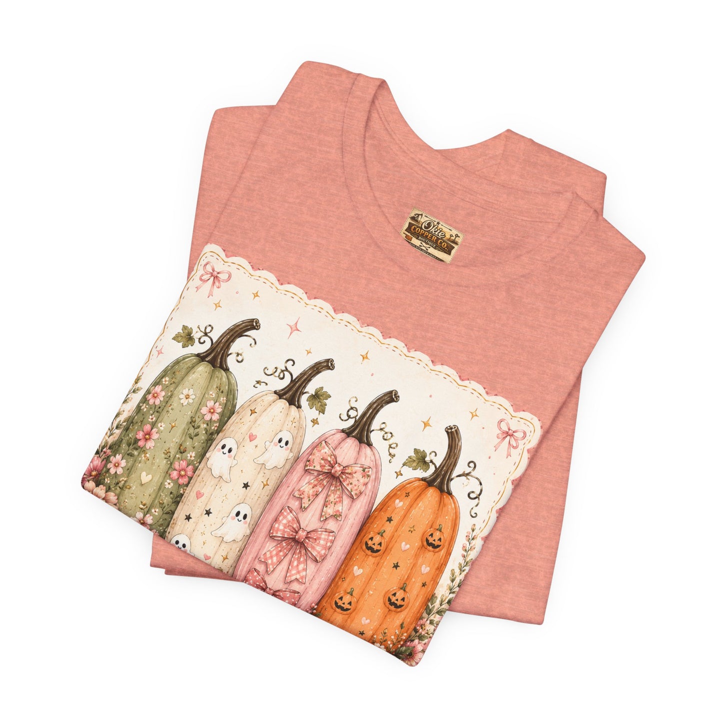 Vintage Floral Pumpkin Tee — Autumn Harvest Graphic T-Shirt