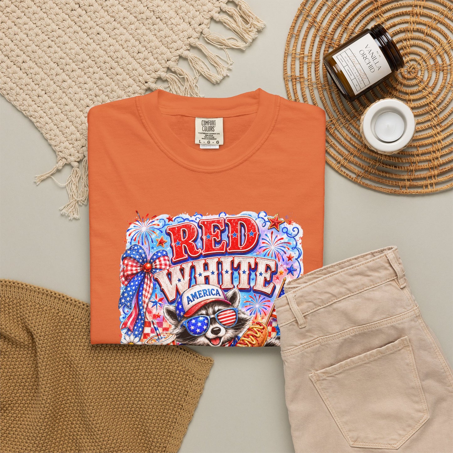 Patriotic "Red White Feral" Graphic T-Shirt