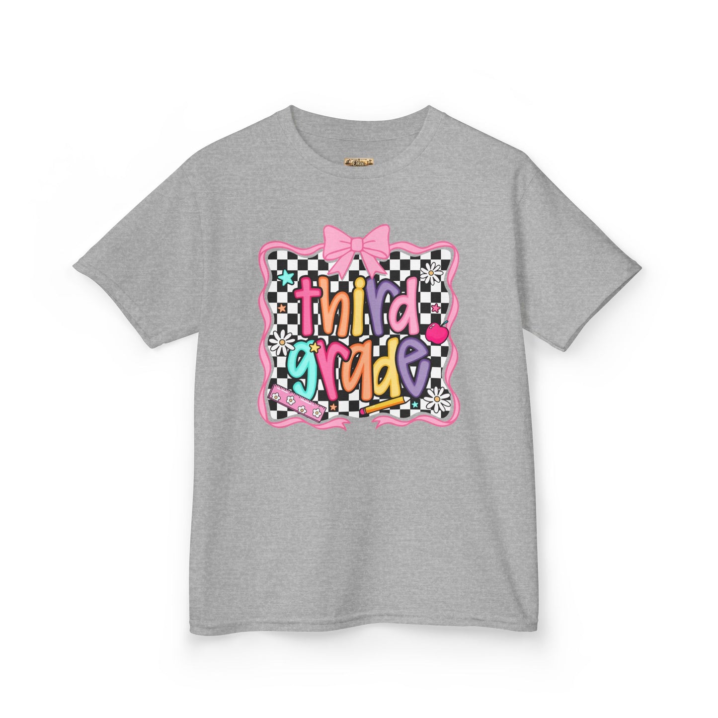 Third Grade Kids T-Shirt — Colorful Back-to-School Tee with Bow