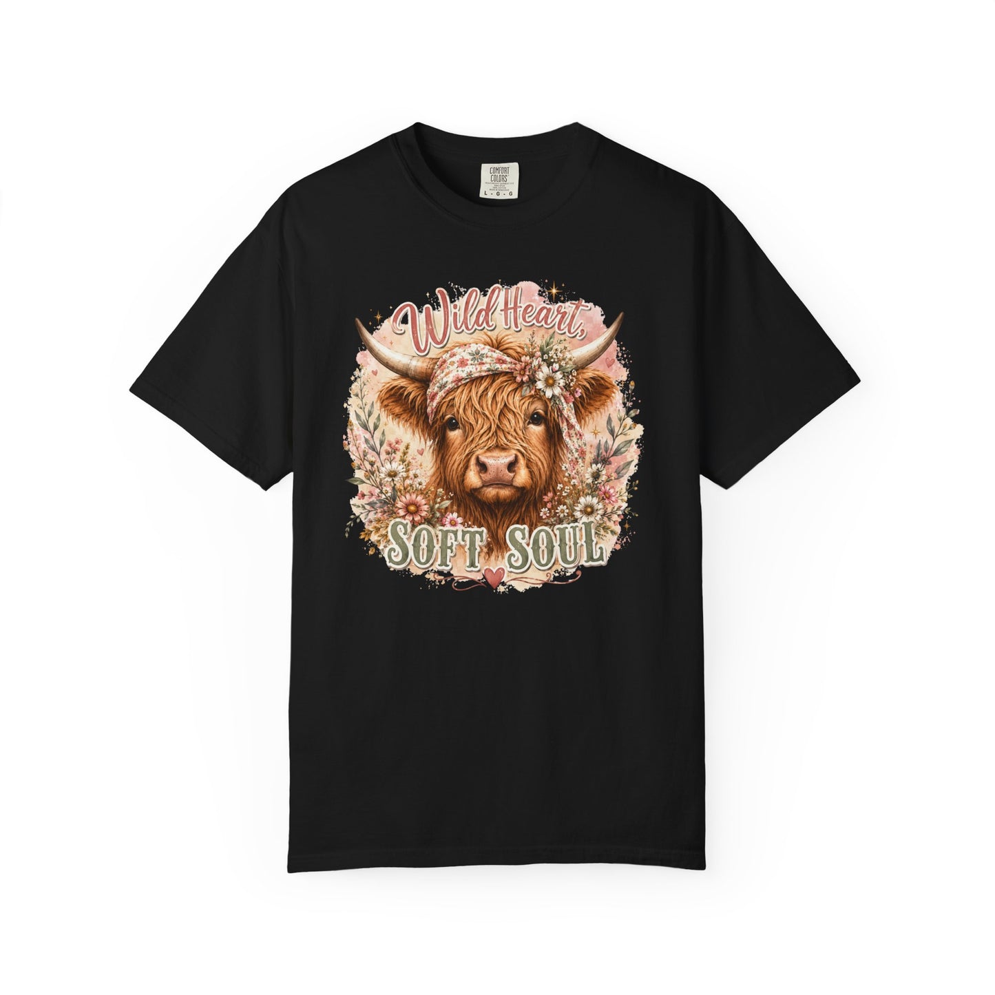 T-Shirt — “Wild Heart, Soft Soul” Highland Cow Graphic Tee