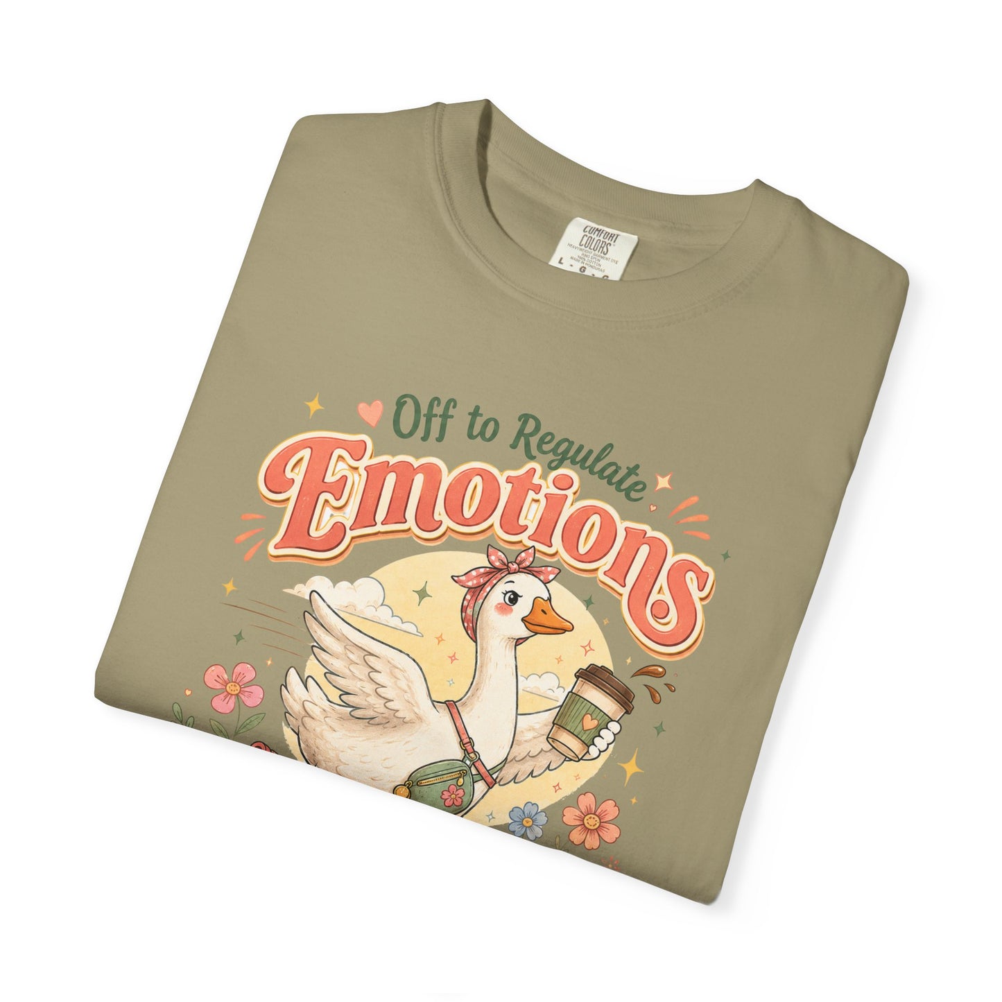Emotions Duck Graphic T-Shirt — "Off to Regulate" Vintage Coffee Tee