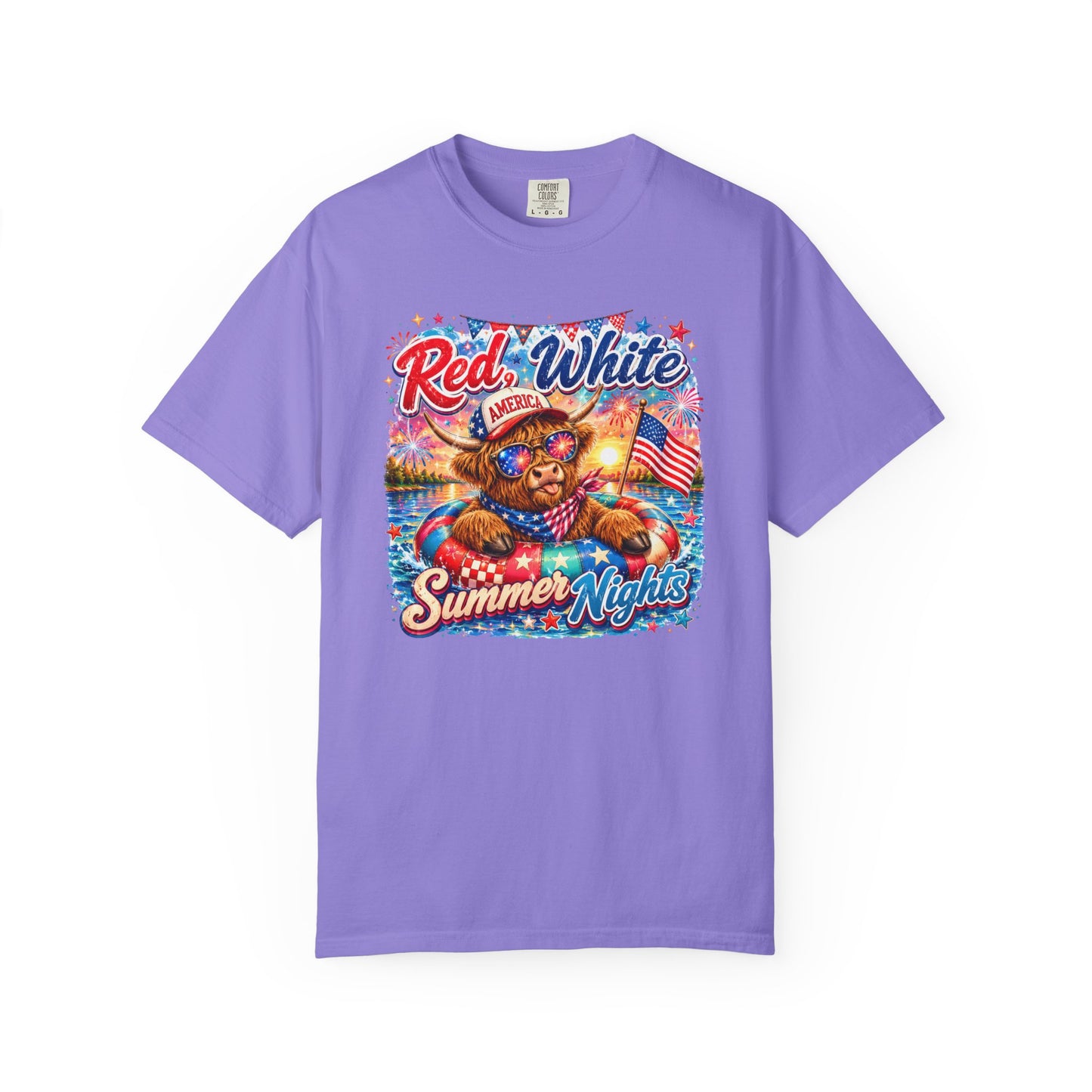 Red, White & Summer Nights T-Shirt — Patriotic Fourth of July Bear Graphic Tee