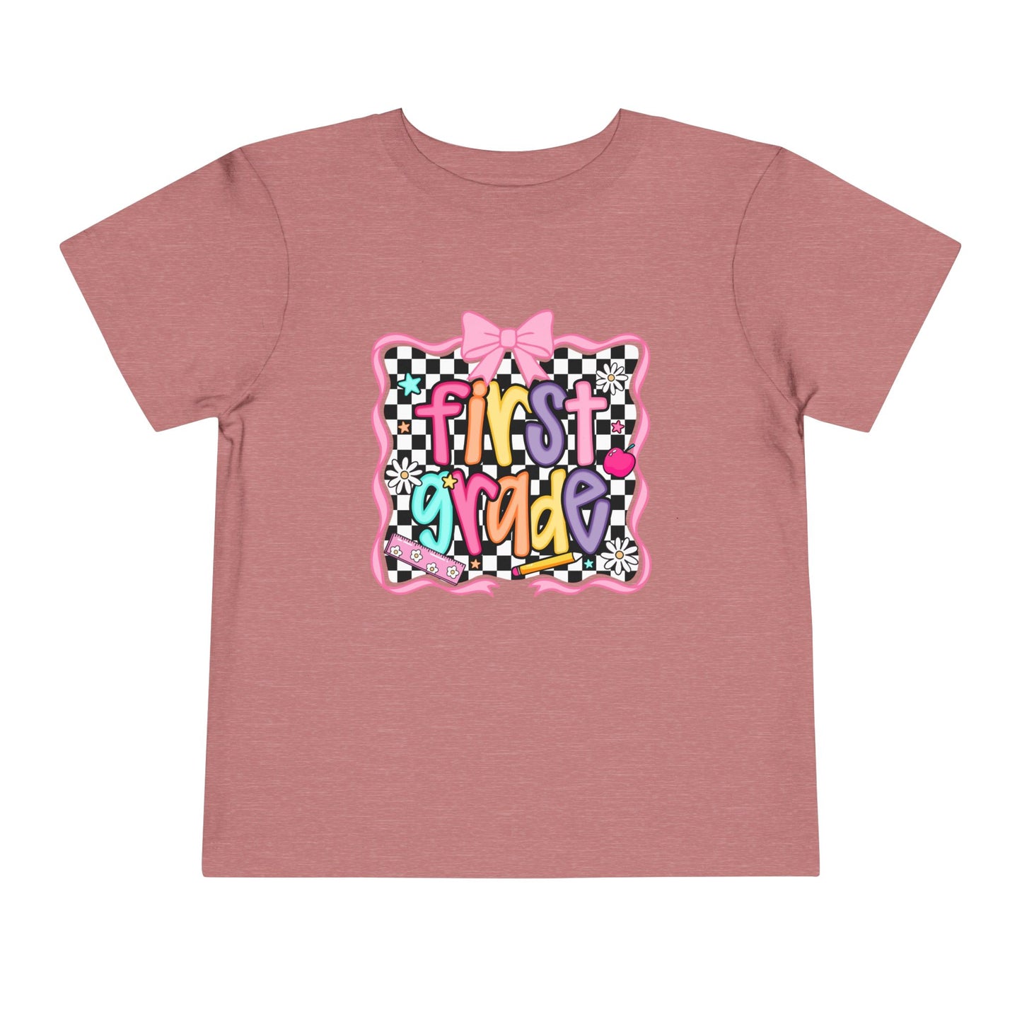First Grade Toddler Tee — Colorful Back-to-School Graphic Shirt