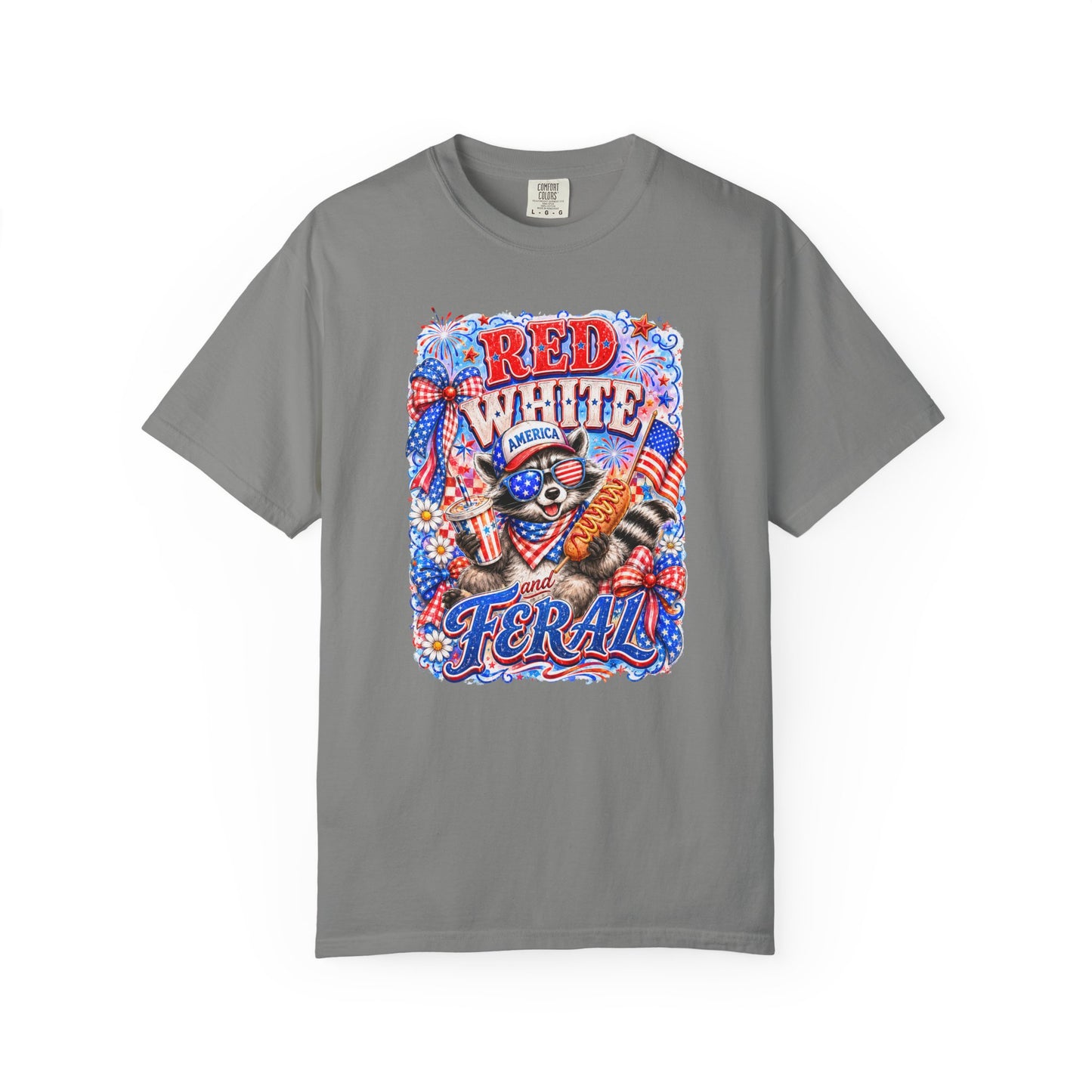 Patriotic "Red White Feral" Graphic T-Shirt