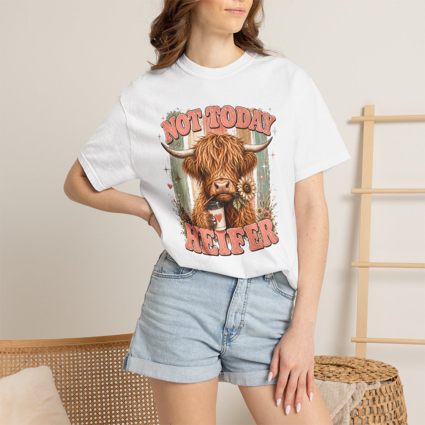 Not Today Heifer T-Shirt — Funny Highland Cow Graphic Tee