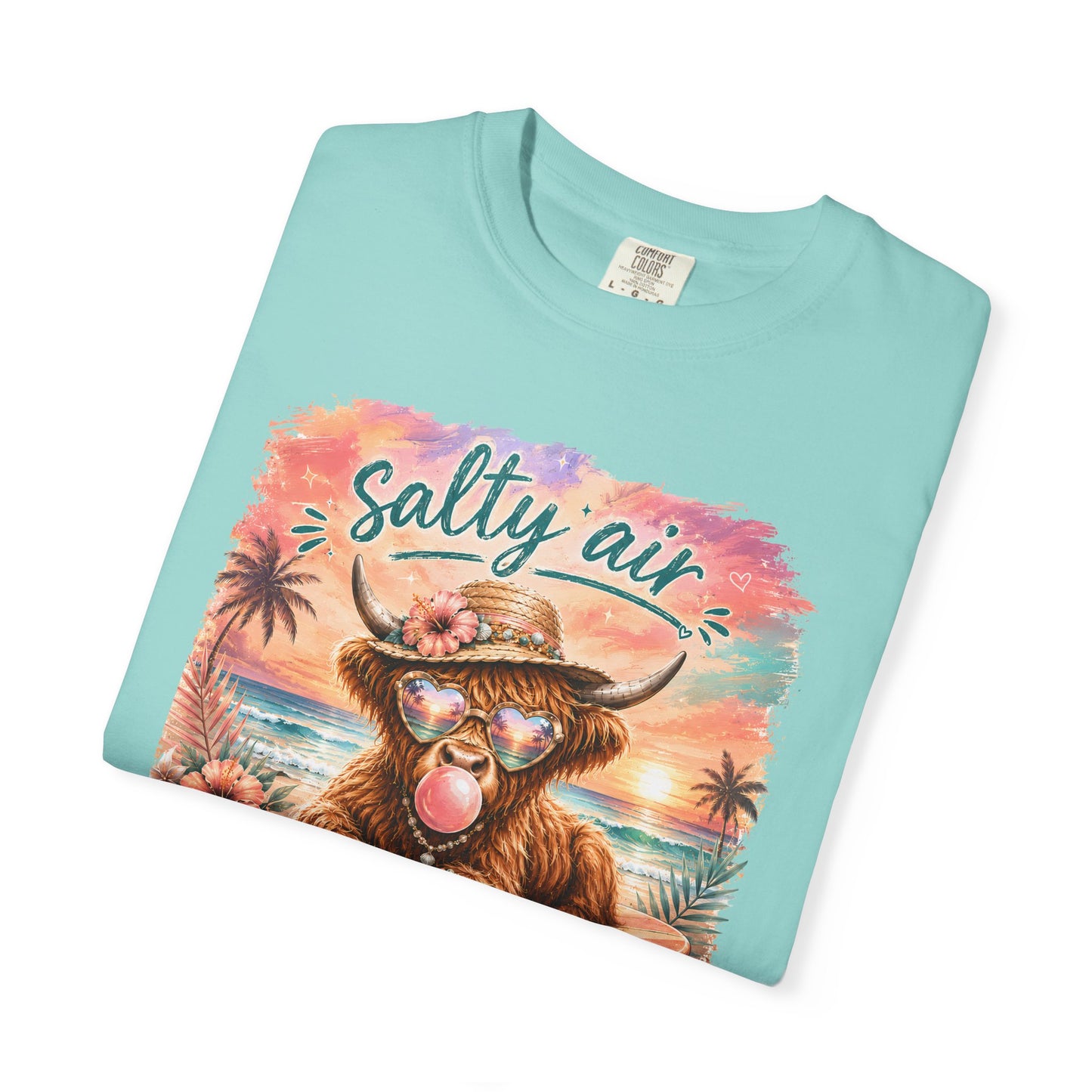 Salty Air "Don't Care" Beach Cow Graphic T-Shirt