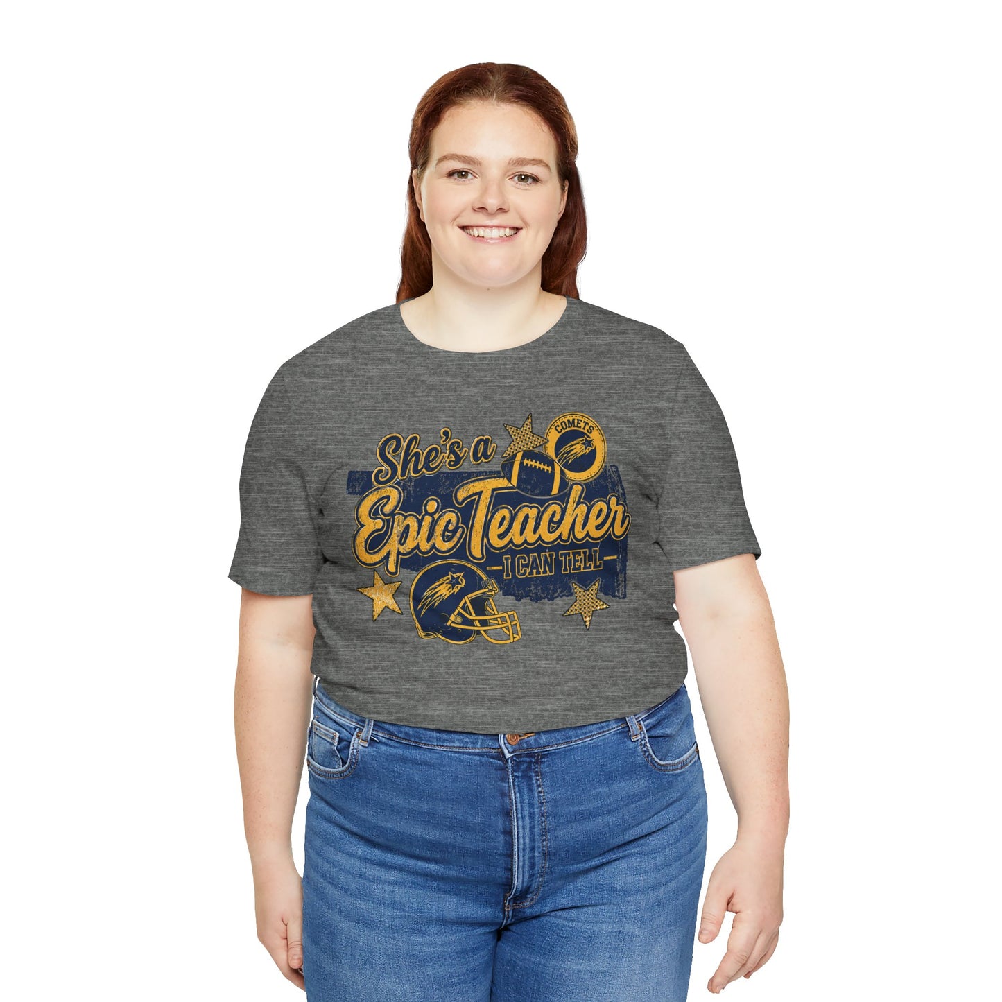 Epic Teacher Football T-Shirt — "She's a Epic Teacher" Coach & School Spirit Tee