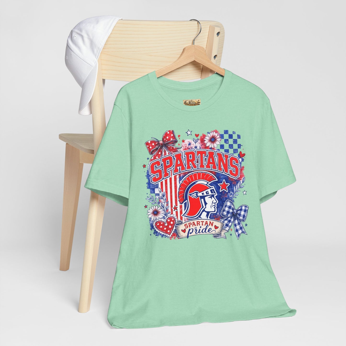 Spartans Pride Graphic Tee — Red, White & Blue School Spirit T-Shirt