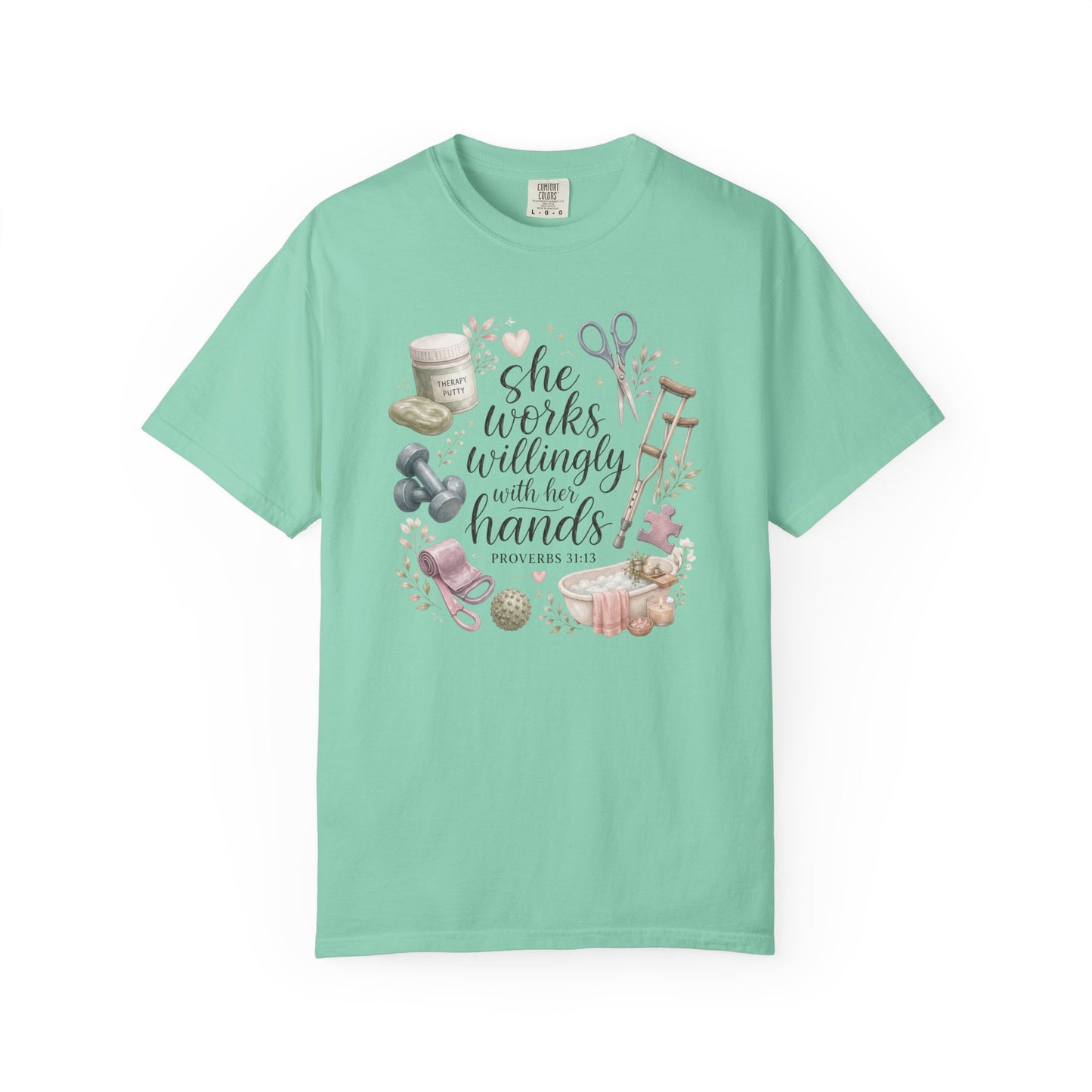 She Works Willingly With Her Hands T-Shirt — Christian Crafting Tee