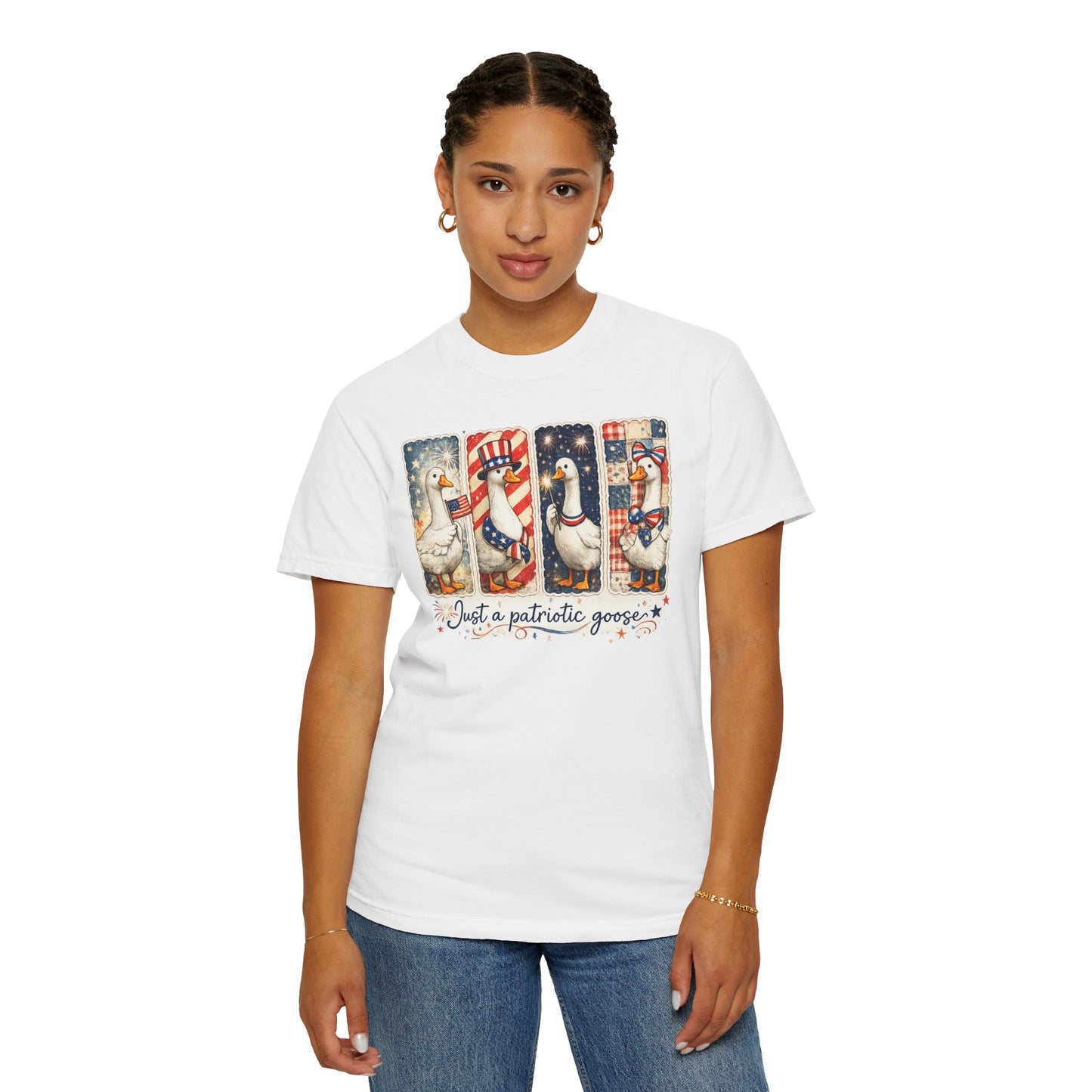 Patriotic Goose T-Shirt — "Just a patriotic goose" Americana Tee