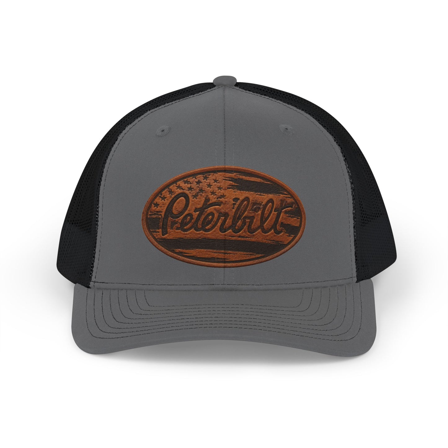 Trucker Cap — Rustic 'Peterbilt' Wood Patch Snapback