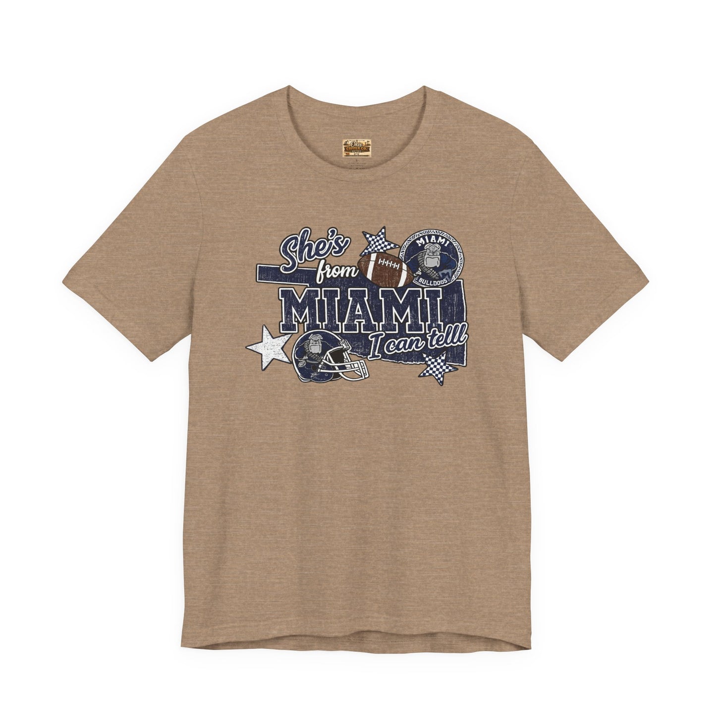 She's From Miami Graphic Tee — Retro Football Fan Shirt